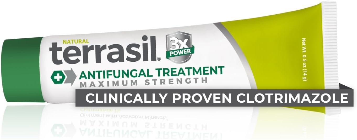 terrasil Clotrimazole Antifungal Cream, Relief for Fungal Yeast Infections, Athletes Foot Treatment, Jock Itch, Ringworm, Men & Women, Clinically Proven Treatment of Skin Fungus. FSA-HSA (0.5oz)