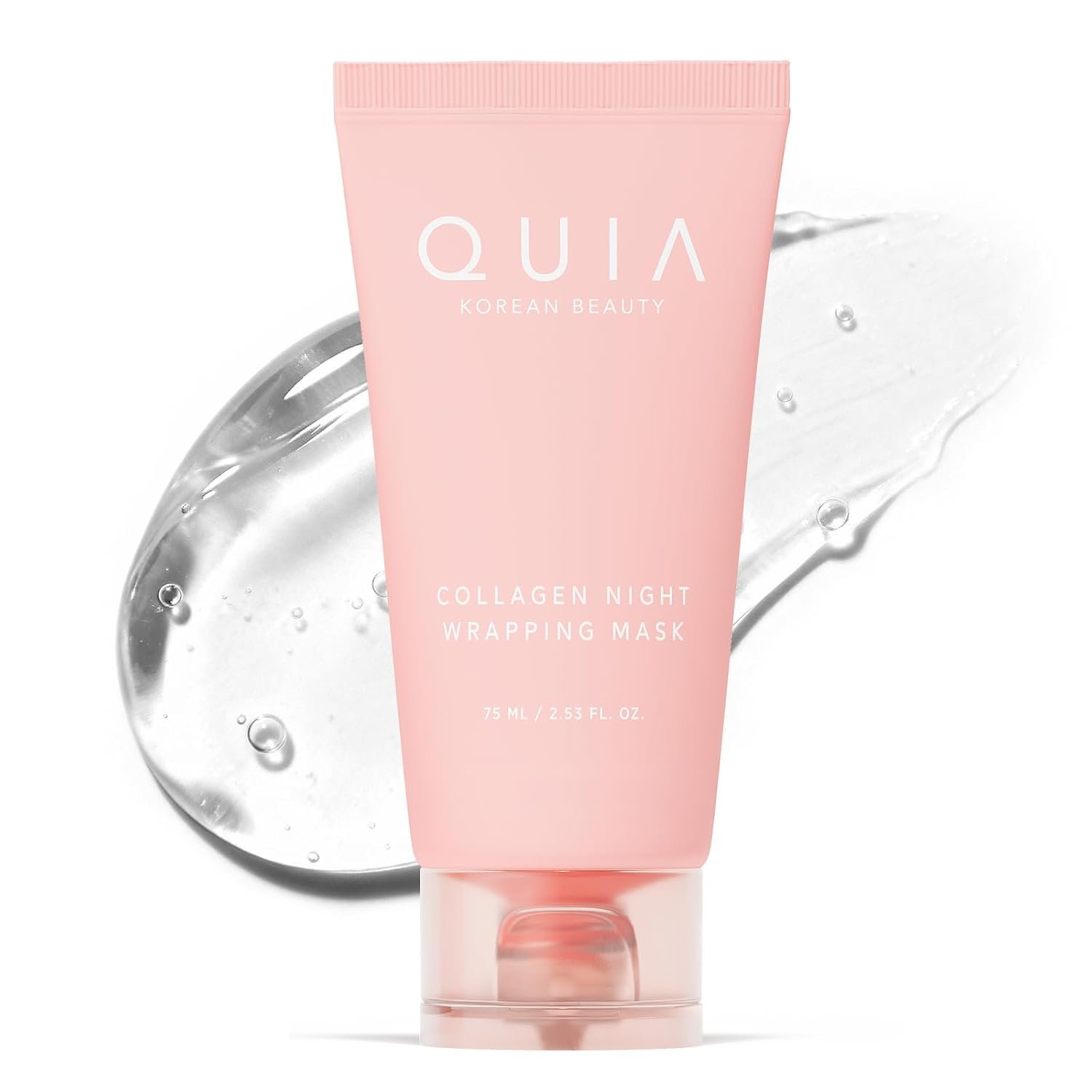QUIA Collagen Wrapping Mask 75ml – Clinical +92% Firmer Appearance – Overnight Glass Skin Peel Off – Korean Skincare – All Skin Types – Better Than Sheet Masks