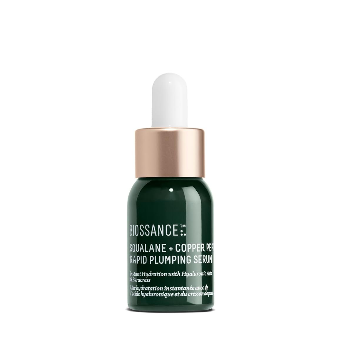 Biossance Squalane + Copper Peptide Rapid Plumping Serum – Face Serum for All Skin Types – Visibly Plumping + Firming Skin, Fine Lines + Wrinkles, Vegan Copper Peptides, Hyaluronic Acid