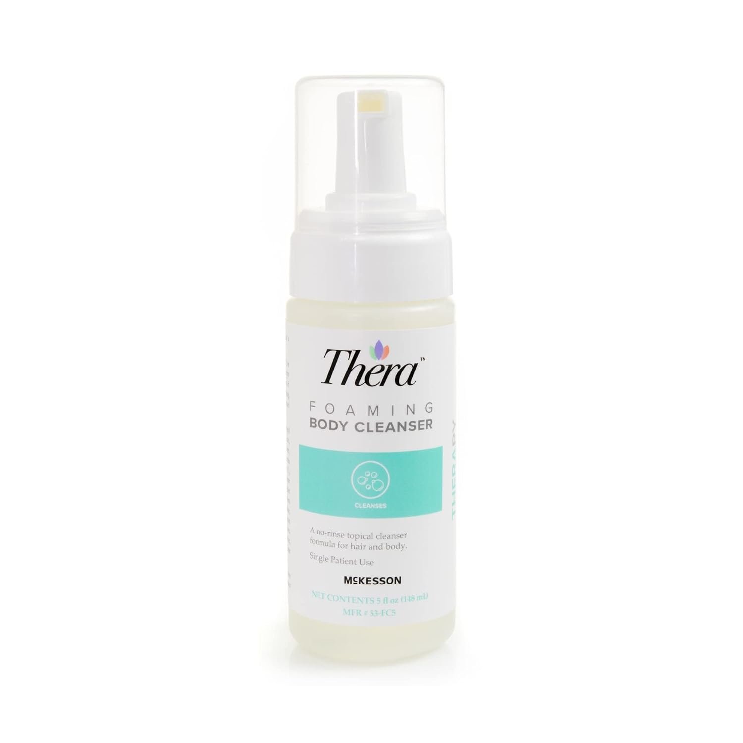 Thera Foaming Body and Hair Cleanser, Rinse-Free Exfoliating Foam, 5 oz, 1 Count