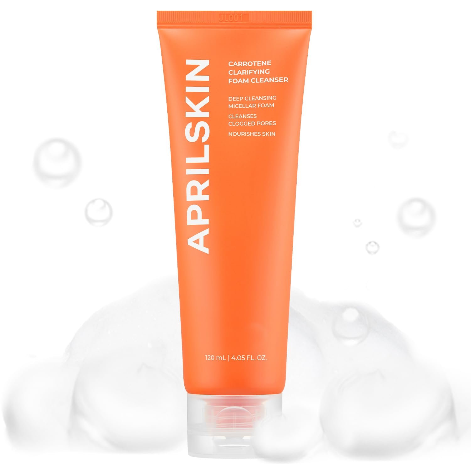 Aprilskin Carrotene Clarifying Foam Cleanser – Deep Cleansing with BHAs & Sebum Control for Oily, Sensitive, Acne-Prone Skin – 120ml – Vegan, Cruelty Free