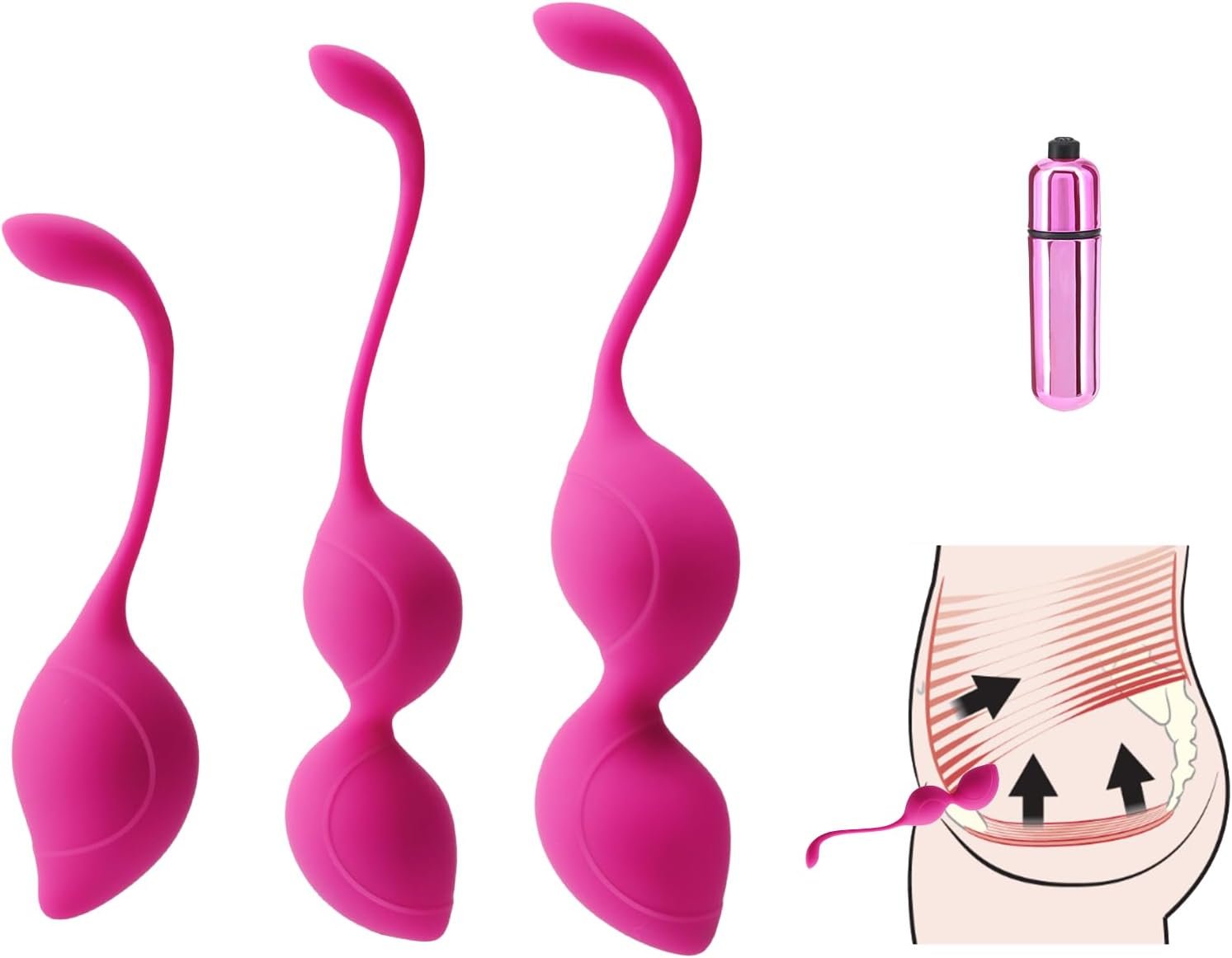 Kegel Tightener Balls: for Vaginal Tightening Ben was Balls for Women Pelvic Floor Muscle Strengthening Kegel Weights Ben Wa Balls Set Kegel Balls Set for Women Tightening Exercise Beginners Advanced