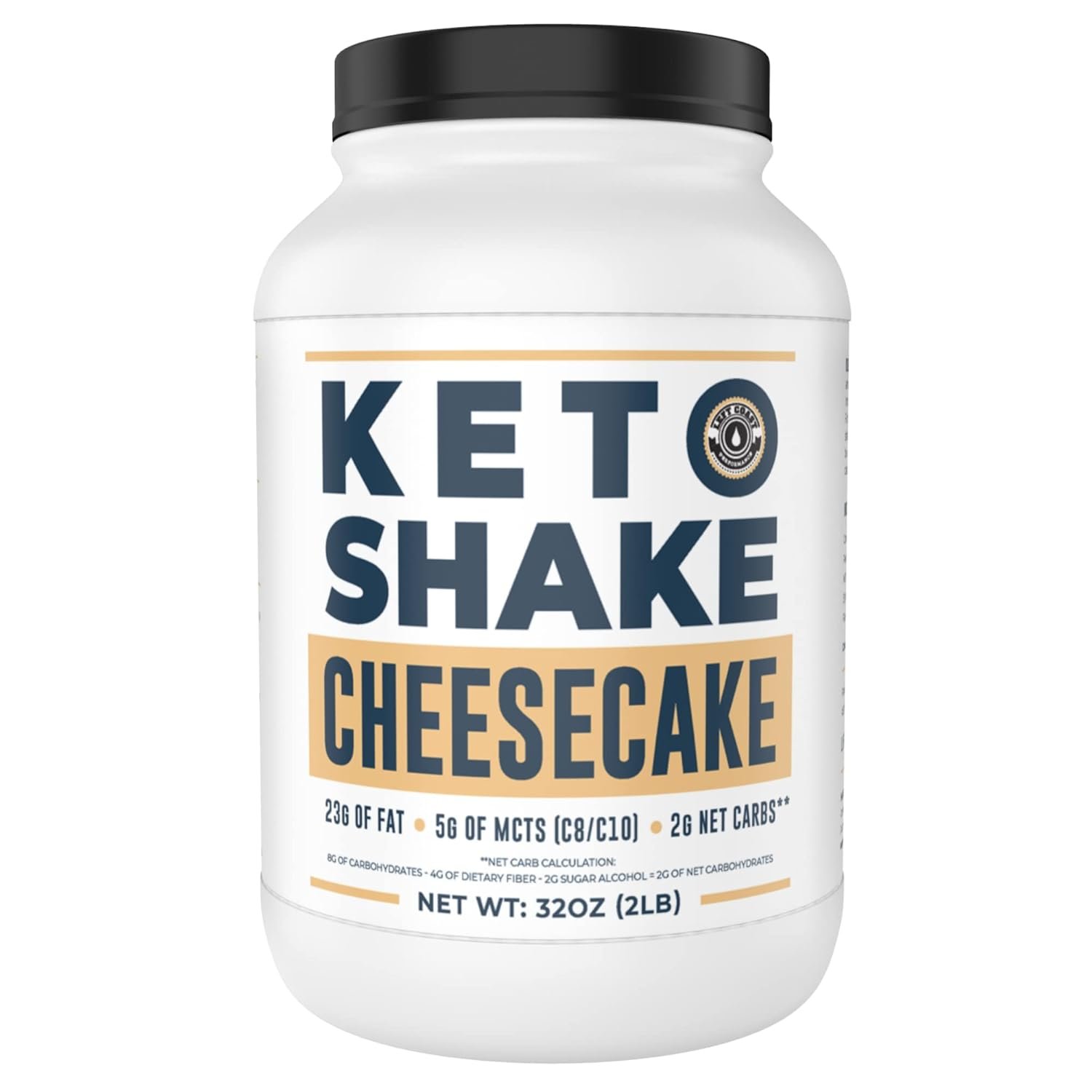 Cheesecake Keto Meal Replacement Shake [2lbs] – Low Carb Protein Powder Shake Mix, High Fat with MCTs, Collagen Peptides and Real USA Cream Cheese