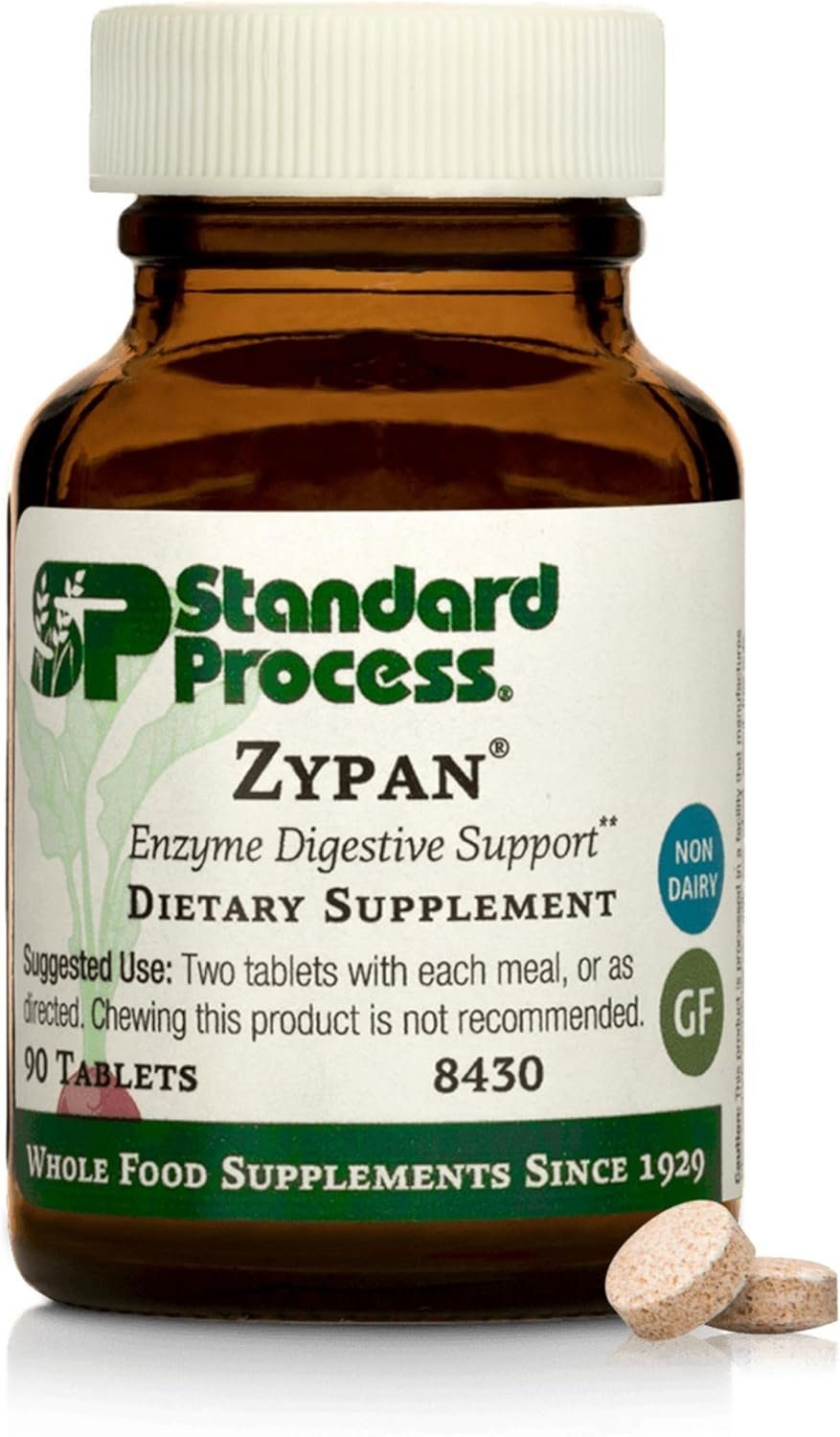 Standard Process Zypan – Digestive Health Support Supplement – HCI Supplement with Pancreatin, Betaine Hydrochloride & Pepsin – Support Macronutrient Digestion – 90 Tablets
