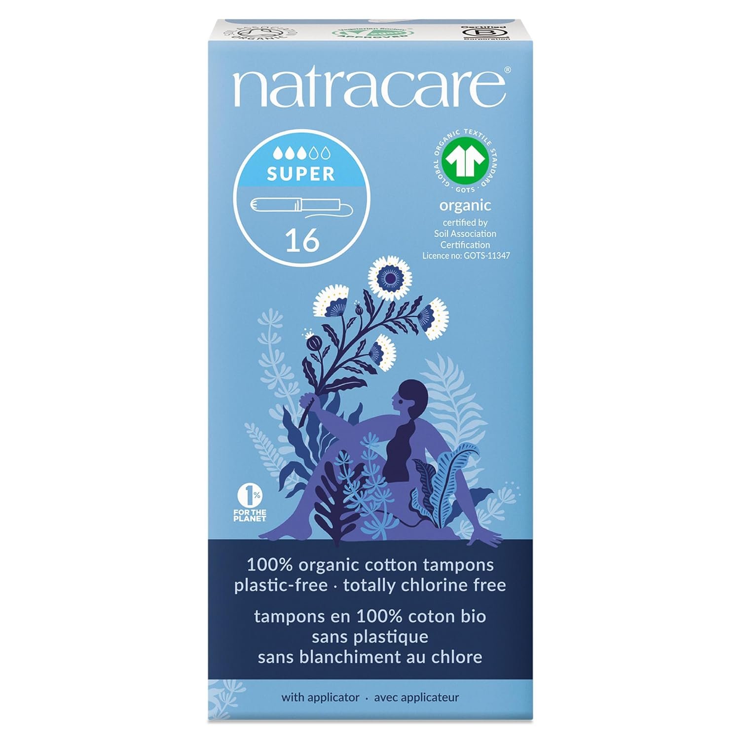 Natracare Organic Cotton Tampons Super, 16 Count