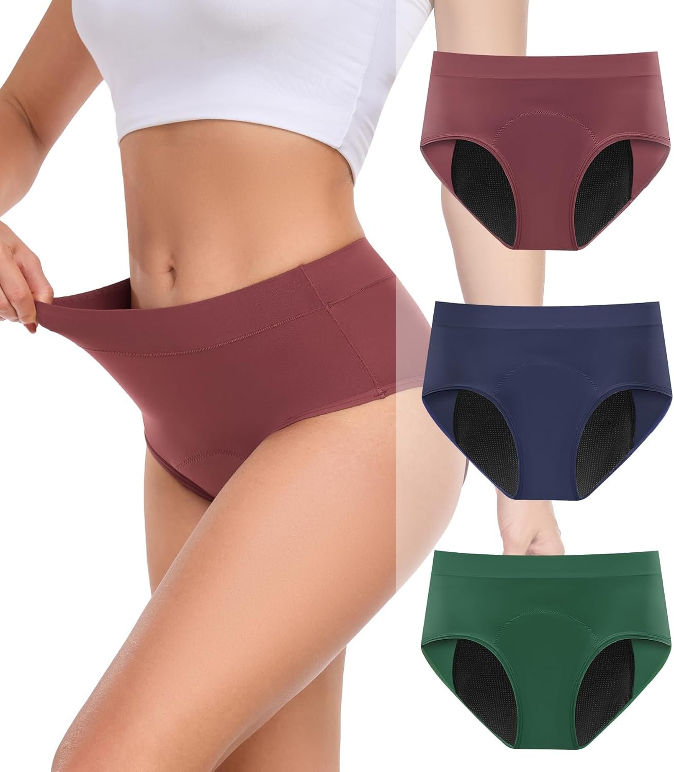 Period Underwear for Women Heavy Flow, High Absorbency Leakproof Panties Postpartum Menstrual Incontinence Underwear