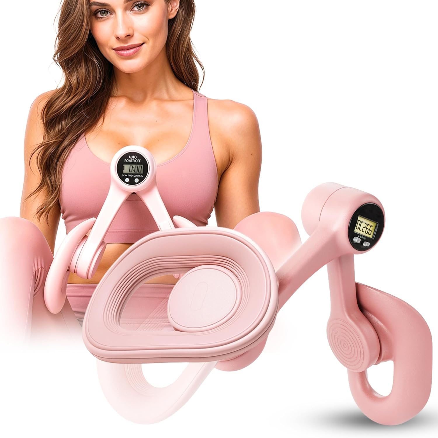 Smart Thigh Master | Rotatable Pelvic Floor Exercise Devices for Women and Men with Auto-Counter Display | Inner Thigh Exerciser for Women, Kegel Trainer for Butt, Arm & Leg Workouts