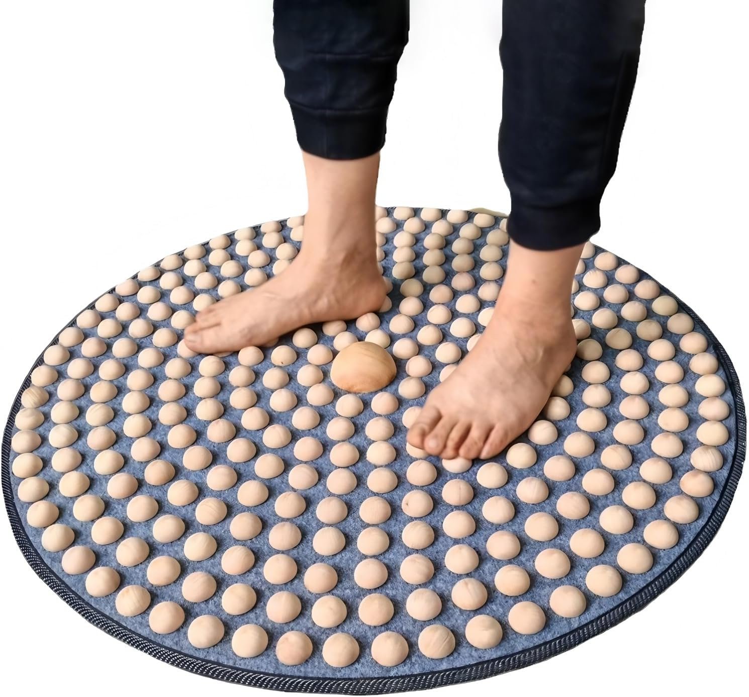 Foot Massage Mat,Wood Foot Acupressure Mat,Foldable Storage,Reflexology & Relaxation Tool for Tired Feet,Relaxation Gifts for Parents or Friends(19.7×19.7in)