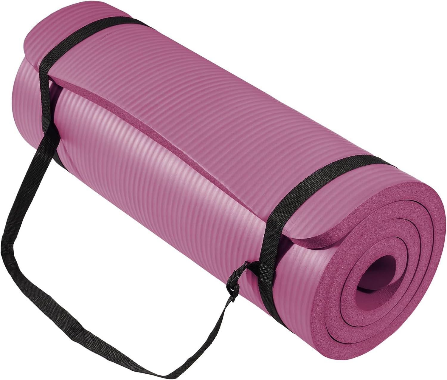 Fitvids 1 Inch Thick Yoga Mat 71×24 Inch – Non Slip Workout Mat with Carry Strap, Multiple Colors – Versatile Exercise Mat for Home, Gym, Pilates, Meditation – For All Skill Levels
