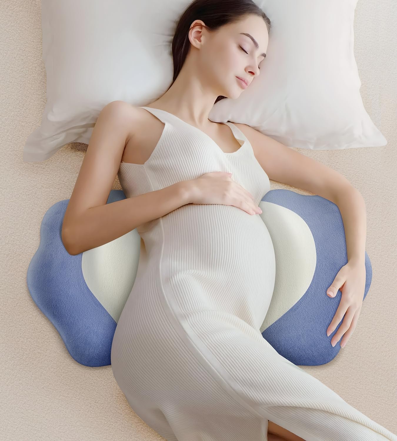 Memory Foam Pregnancy Pillows for Sleeping, Side Sleeper Maternity Pillow Support for Back Belly HIPS, Adjustable Wedge Pillow for Pregnant Women, Side Sleeping Pregnant Pillows with Pillowcase