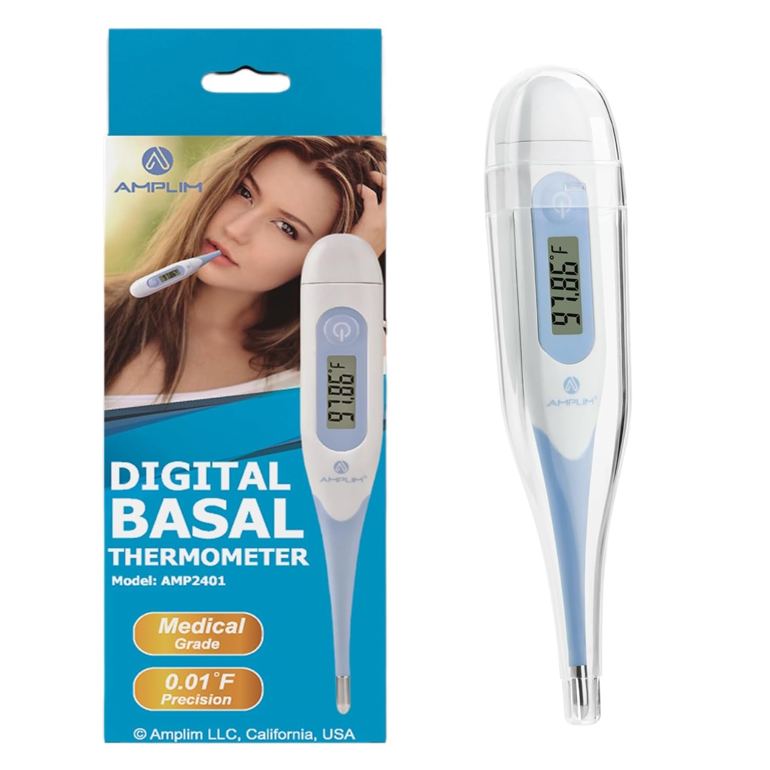 4-in-1 Rectal, Underarm & Oral Digital Baby Thermometer for Infants, Toddlers, & Kids, Plus Basal Thermometer for Women, 0.01F Accurate Temperature Check, Includes Carrying Case for Storage