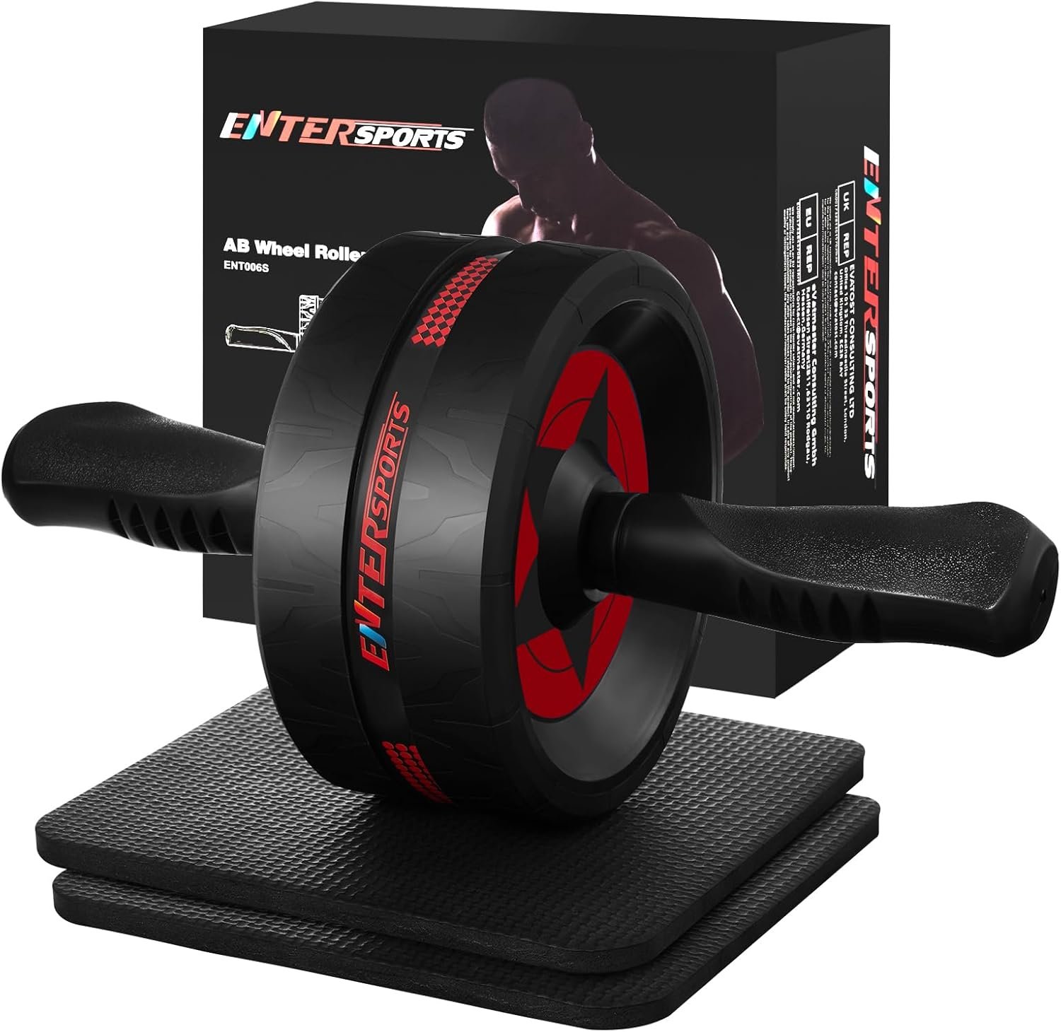 EnterSports Ab Roller Wheel for Abs Workout – Abdominal Exercise Equipment with 2 Knee Pads for Home Gym, Core Strength Training, Fitness Equipment for Men & Women
