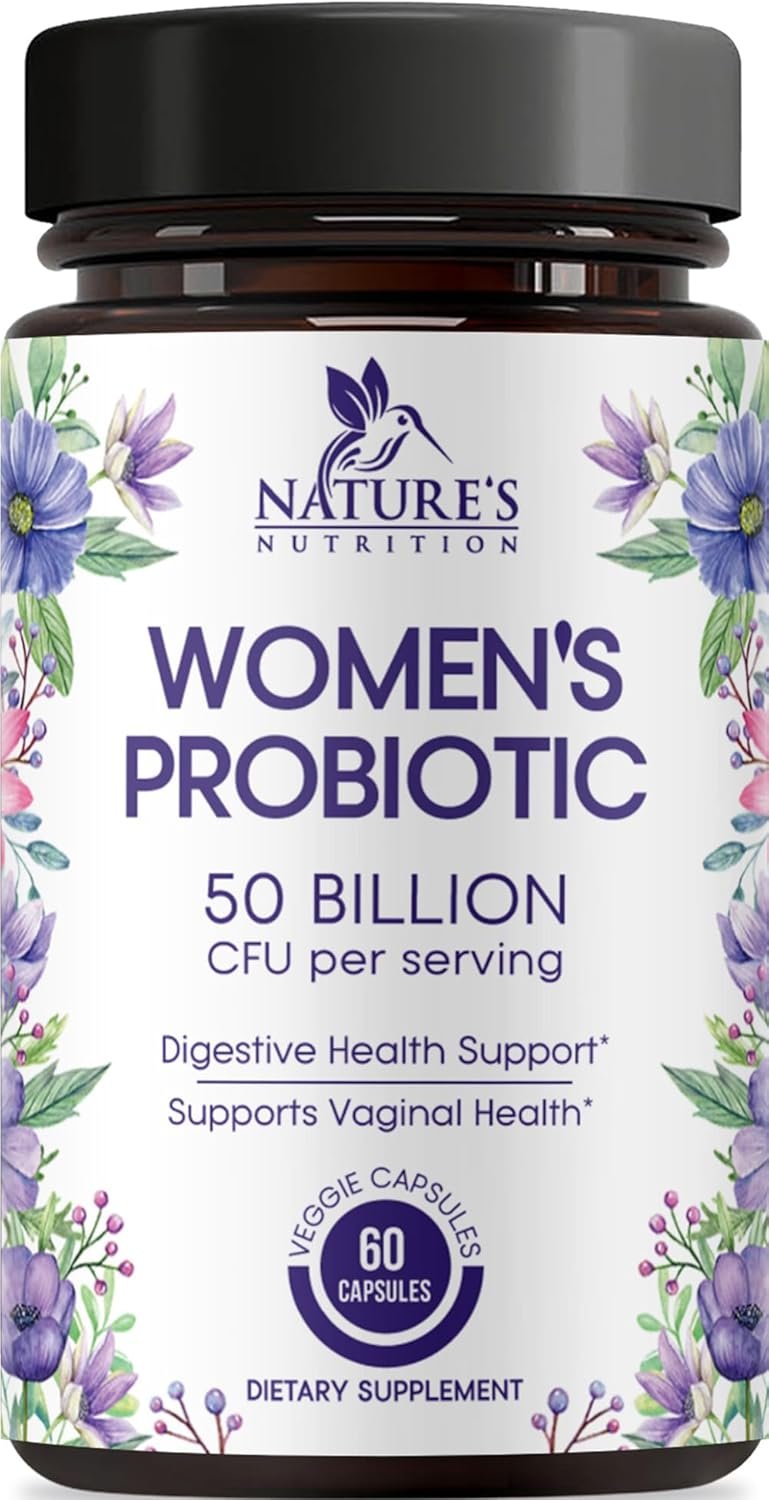Probiotics for Women – Probiotic Blend 50 Billion CFU Per Cap – 16 Feminine Health Strains Women’s Probiotic – Prebiotic for Vaginal PH Balance, Urinary UT Health Support – Bottled USA – 60 Capsules