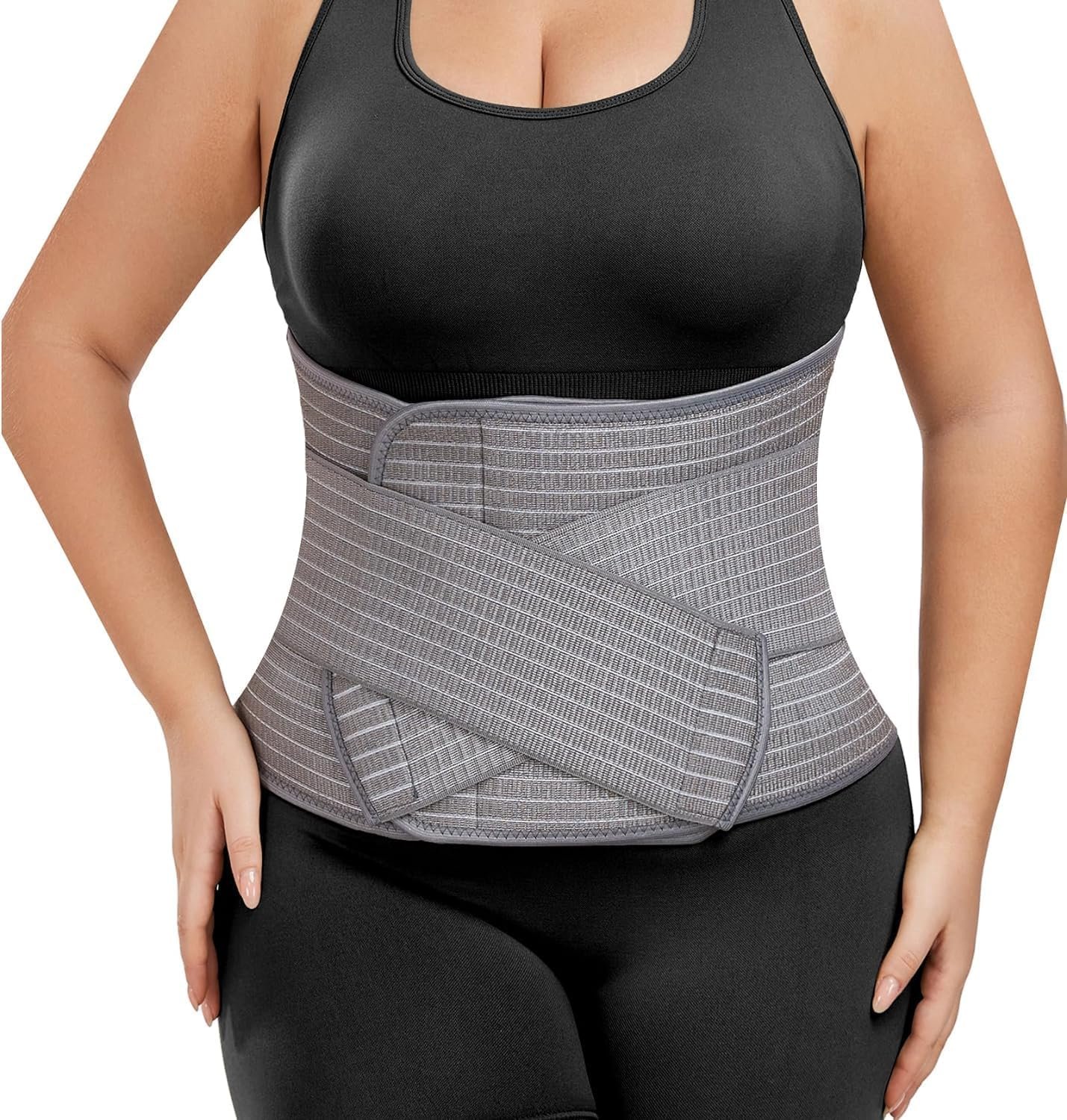 Abdominal Binder Post Surgery – Postpartum Belly Band Wrap | Post C Section Belly Binder Recovery Belt | Stomach Compression Hernia Belt For Men or Women After Pregnancy, Hysterectomy (Large/X-Large)
