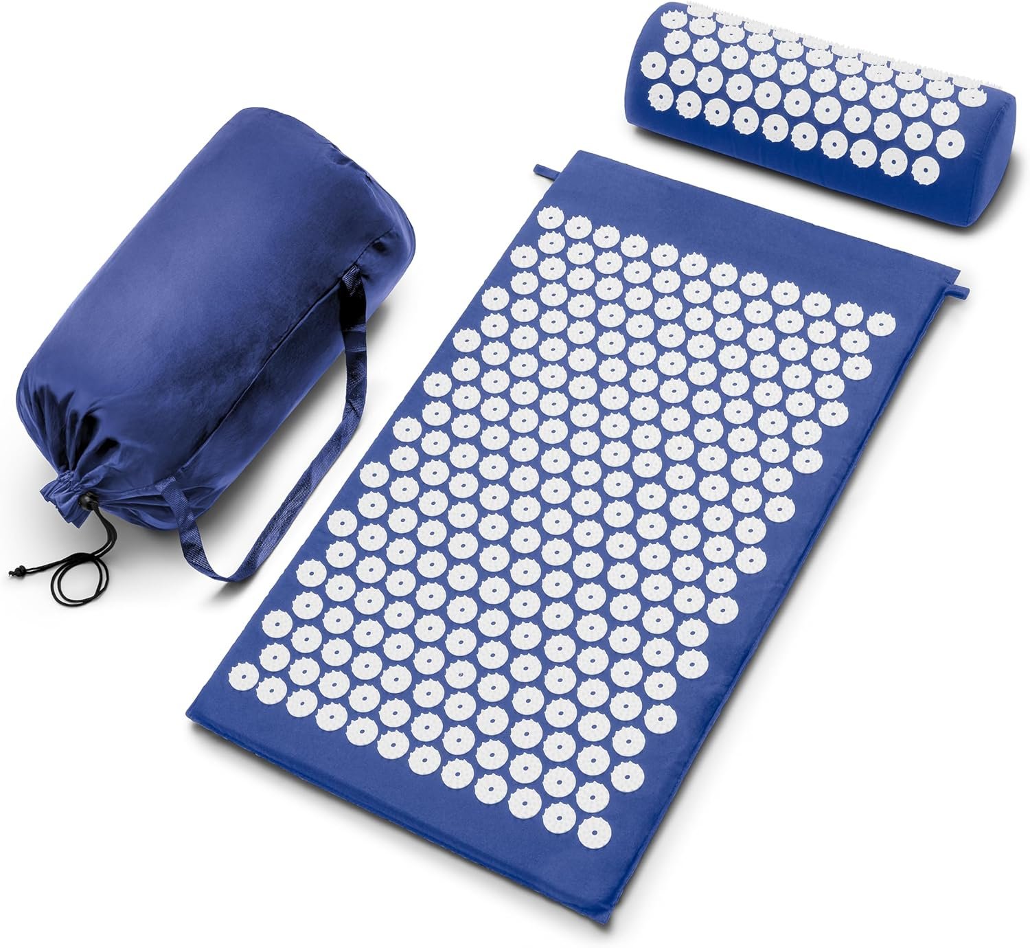 Sivan Health and Fitness Acupressure Mat and Pillow Set – Grounding Mat for Stress, Back & Neck Pain – Acupuncture Point Massage Mat for Muscle Relaxation, Sciatica, & Meditation – Includes Carry Bag