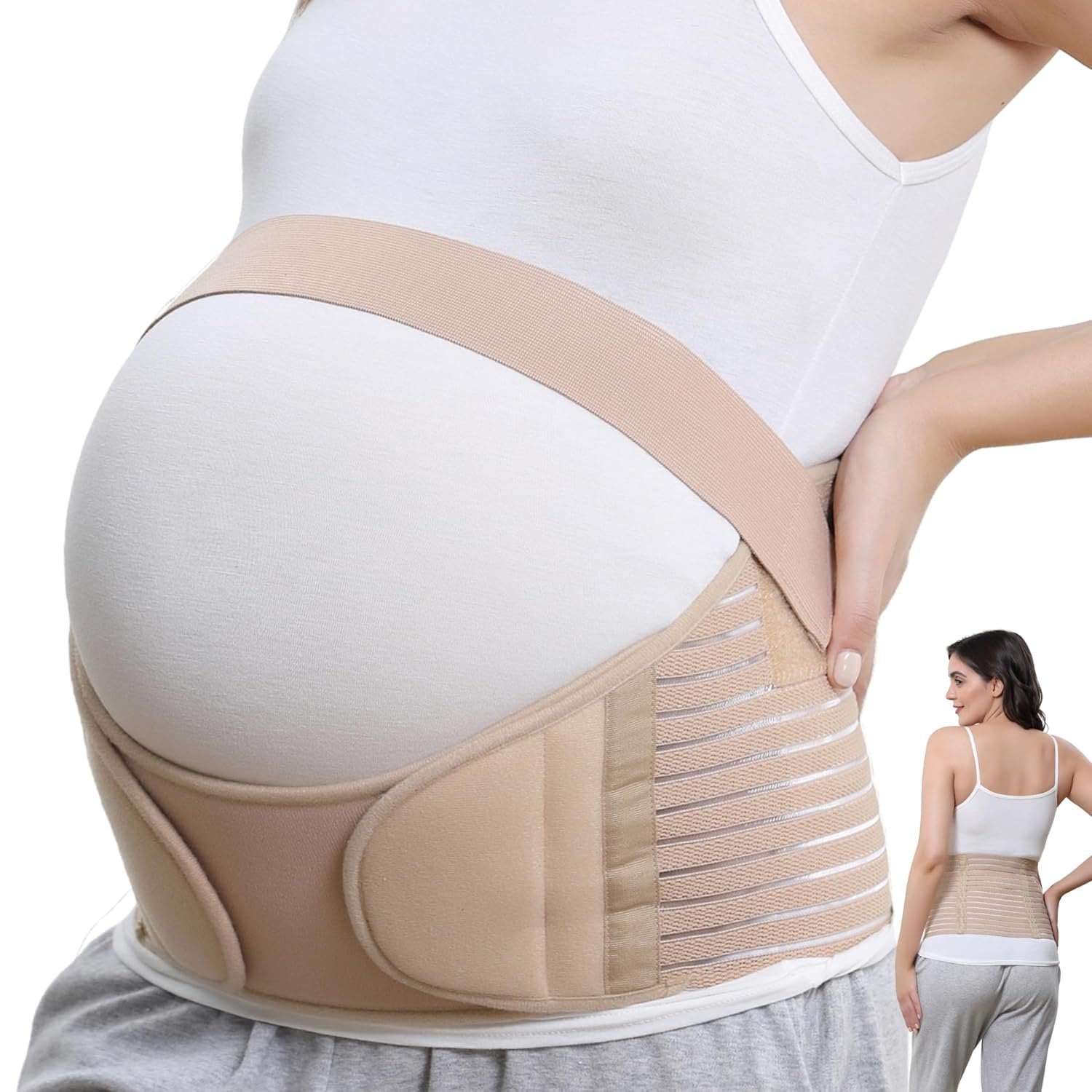 NeoTech Care Pregnancy Belly Band Maternity Belt, Back/Abdomen/Waist/Pelvis Support (Size XXL, Beige Color)