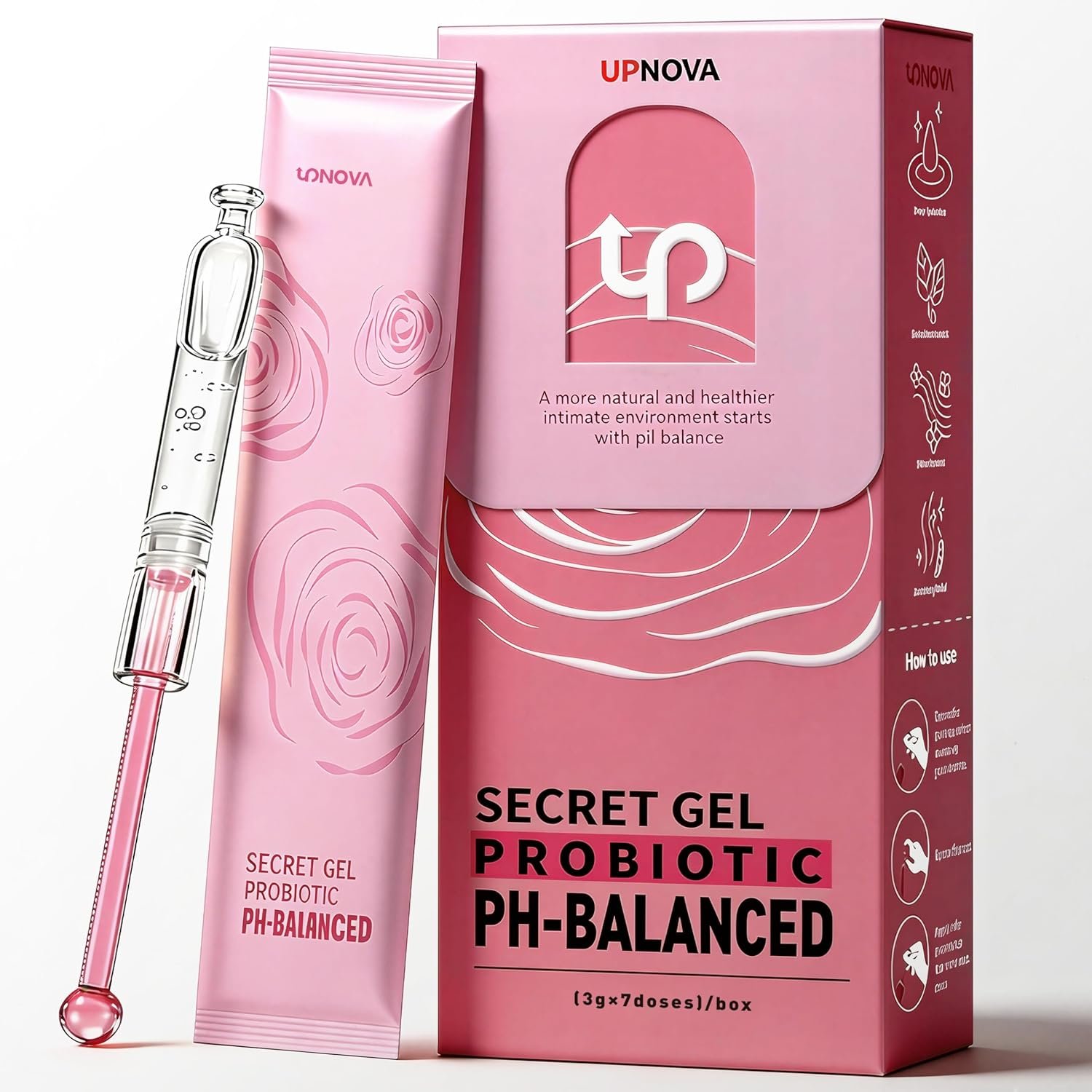 Intimate Recovery Gel, Probiotics + Plant Extracts, pH Balance, Tighten & Brighten, Vaginal Comfort, Dryness & Odor Relief, 3g x 7 Pre-Filled Applicators