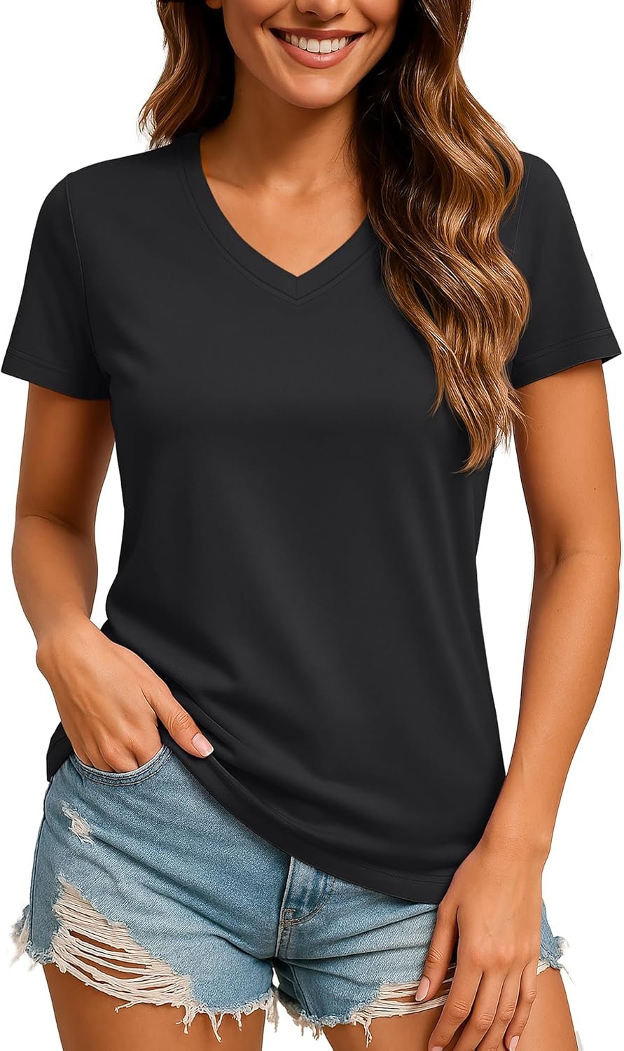 TACVASEN Women’s V-Neck T Shirts Short Sleeve UPF 50+ Sun Protection Performance Quick Dry Athletic Workout Tee Tops