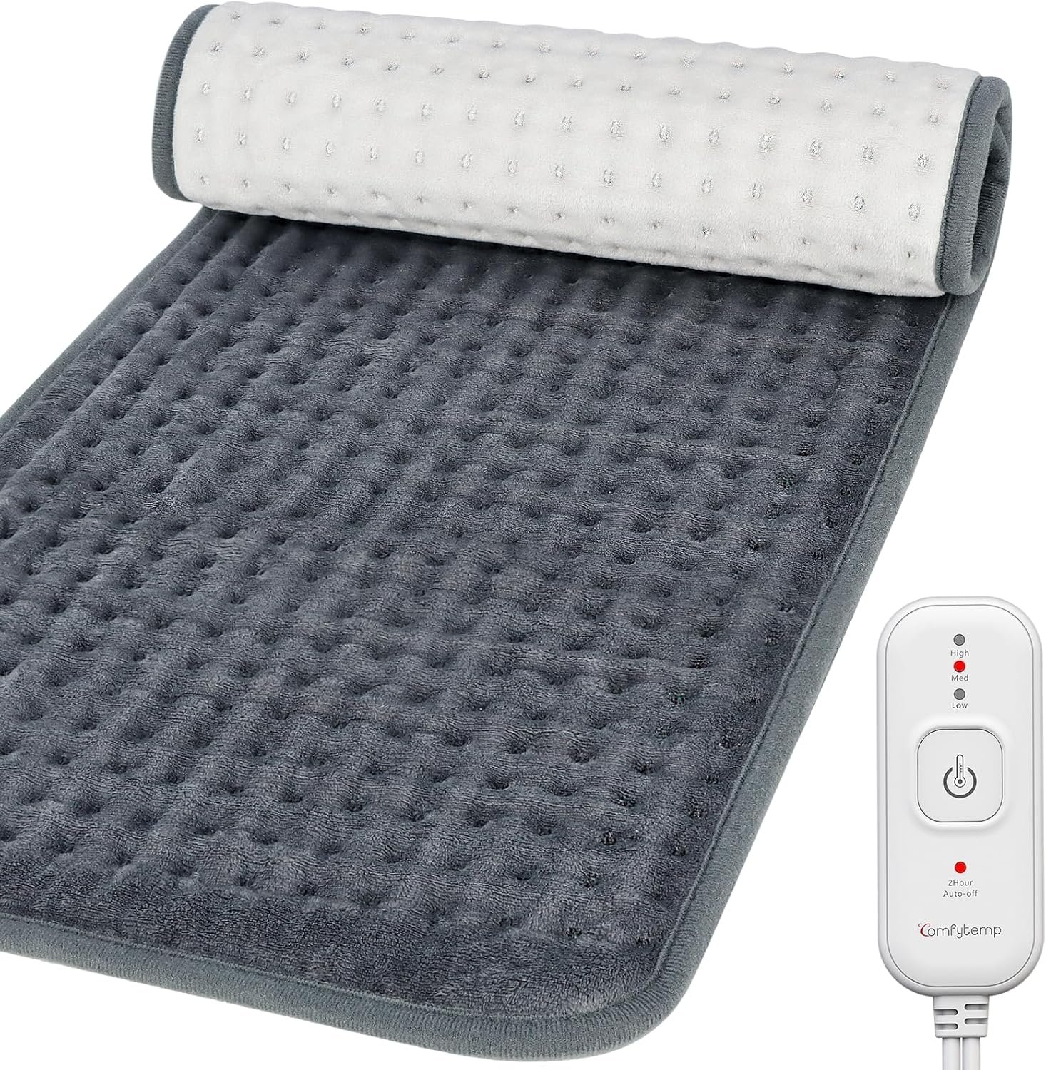 Comfytemp Heating Pad for Back & Period, FSA Eligible Electric Large Heat Pad, Fathers Day Dad Gifts for Men Women Mom Birthday, HSA Approve Moist Neck Shoulder Legs Knee Heated Pads Washable, 12″x24″