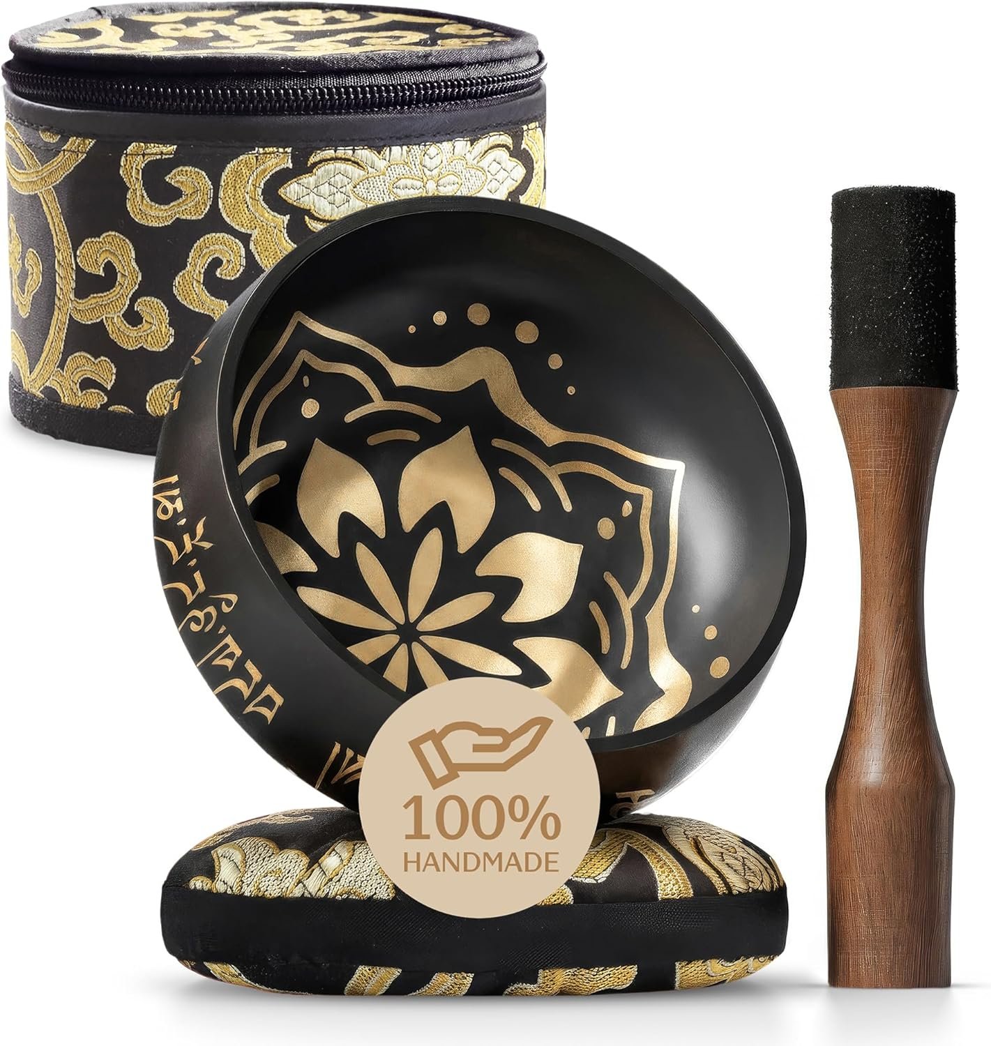 Silent Mind Tibetan Singing Bowl Set – Easy to Play & Beginner Friendly Meditation Bowl with Cushion, Mallet & Case | Stress Relief & Mindfulness | Gift-Ready