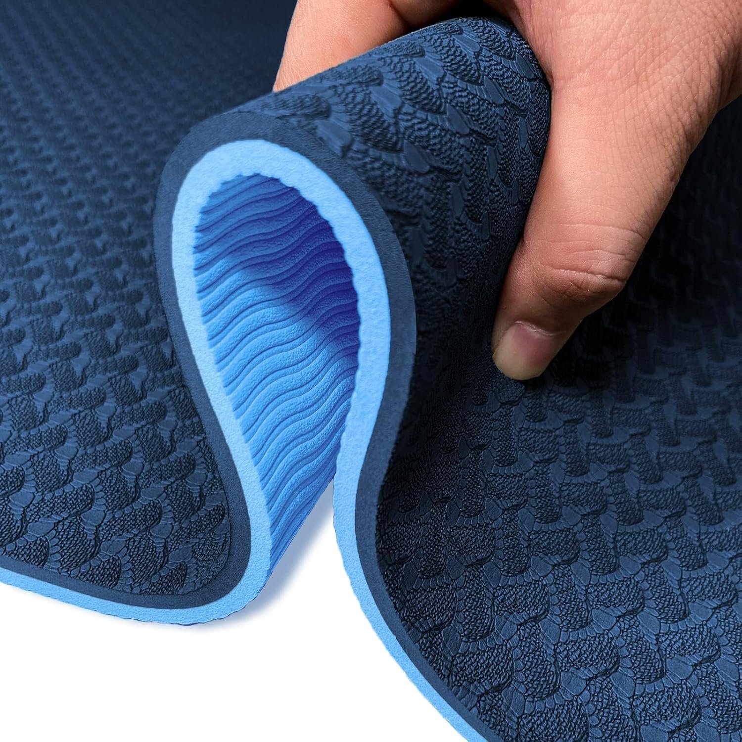 Yoga Mat 1/3″ (8mm) Thick Non-Slip, Women Men Fitness & Exercise Mat, 72″Lx24″W Eco-Friendly TPE Workout Mat with Carrying Strap for Yoga, Pilates, Home Gym, Floor Exercises