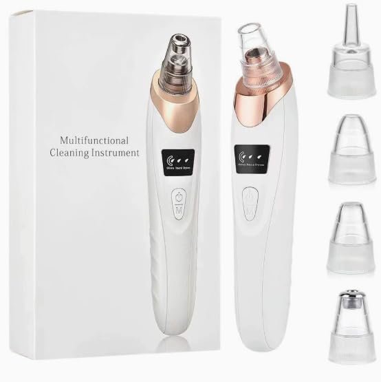 2026 Blackhead Remover with 5 Suction Heads & 4 Gold Extractor Needles, Electric Blackhead Vacuum Pore Vacuum for Deep Facial Cleaning, USB Rechargeable for Women & Men-Khaki