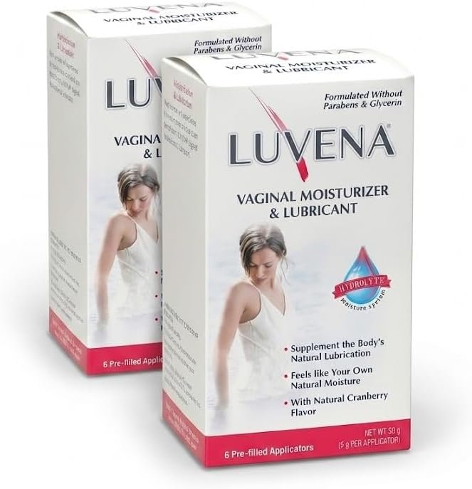 LUVENA Vaginal Moisturizer for Women – Menopause Dryness and Vaginal Dryness Relief – Long Lasting Comfort – Water Based, Paraben Free, Glycerin Free – 170 Pump Applications (2 Pack, 30g each)