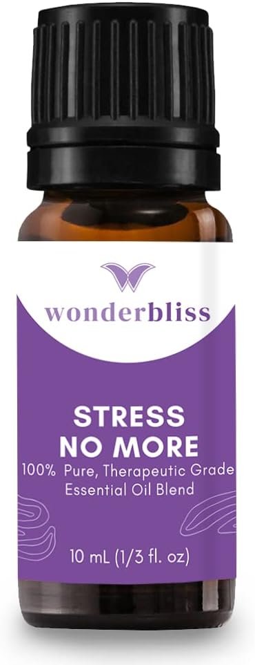 Stress NO More Stress Relief Essential Oil Blend for Diffuser – Calming, Improve Mood, Keep Focus – Aromatherapy Copaiba, Magnolia Flower (10ml)