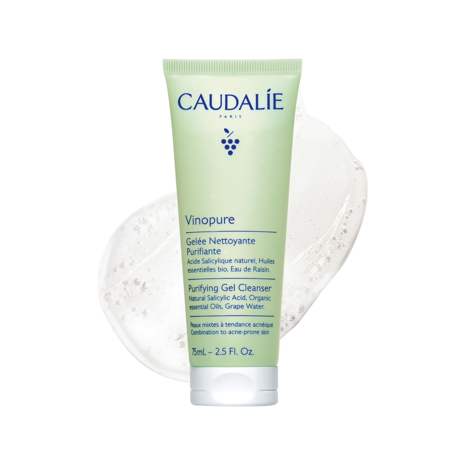 Caudalie Vinopure Salicylic Acid Cleanser, Pore Purifying Gel Cleanser