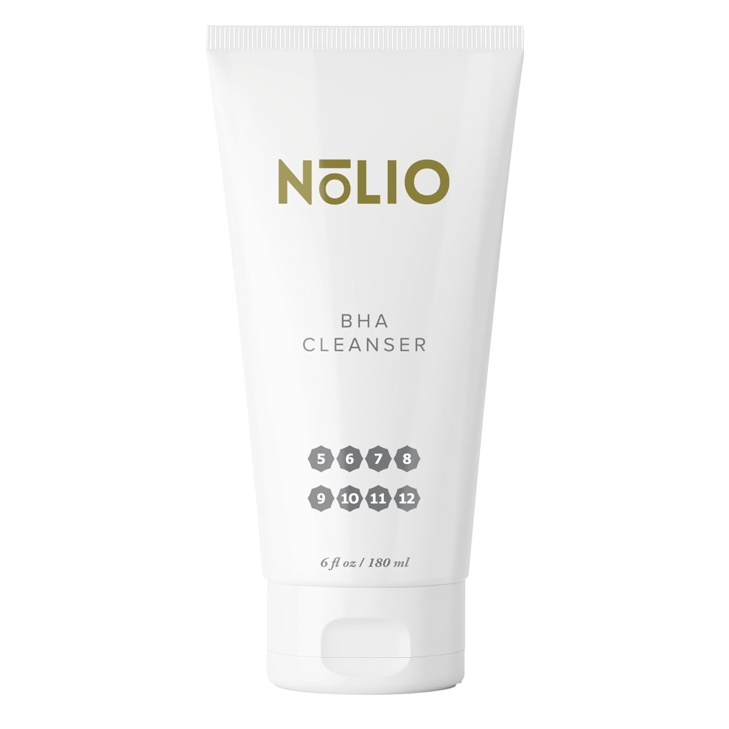 NOLIO BHA Cleanser – Salicylic Acid & Glycolic Acid Face Wash for Acne & Oily Skin – Exfoliating Daily Cleanser – Gently Removes Excess Oil, Dirt & Impurities – 6.7 fl oz