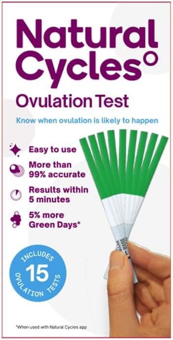 Natural Cycles Ovulation Test Strips (15 Count) – LH Ovulation Tests for Women Trying to Conceive – Ovulation Predictor Kit with 99% Accuracy, Easy At Home Fertility Test