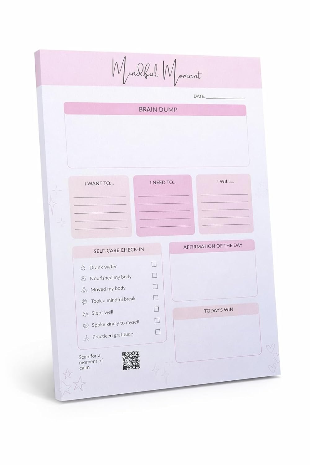 Daily Planner Notepad for Women – Brain Dump Pad, Self-Care Journal, ADHD Organizer, Mood Tracker & Goal Planner | 50 Tear-Off A4 Sheets for Productivity, Mindfulness & Anxiety Relief
