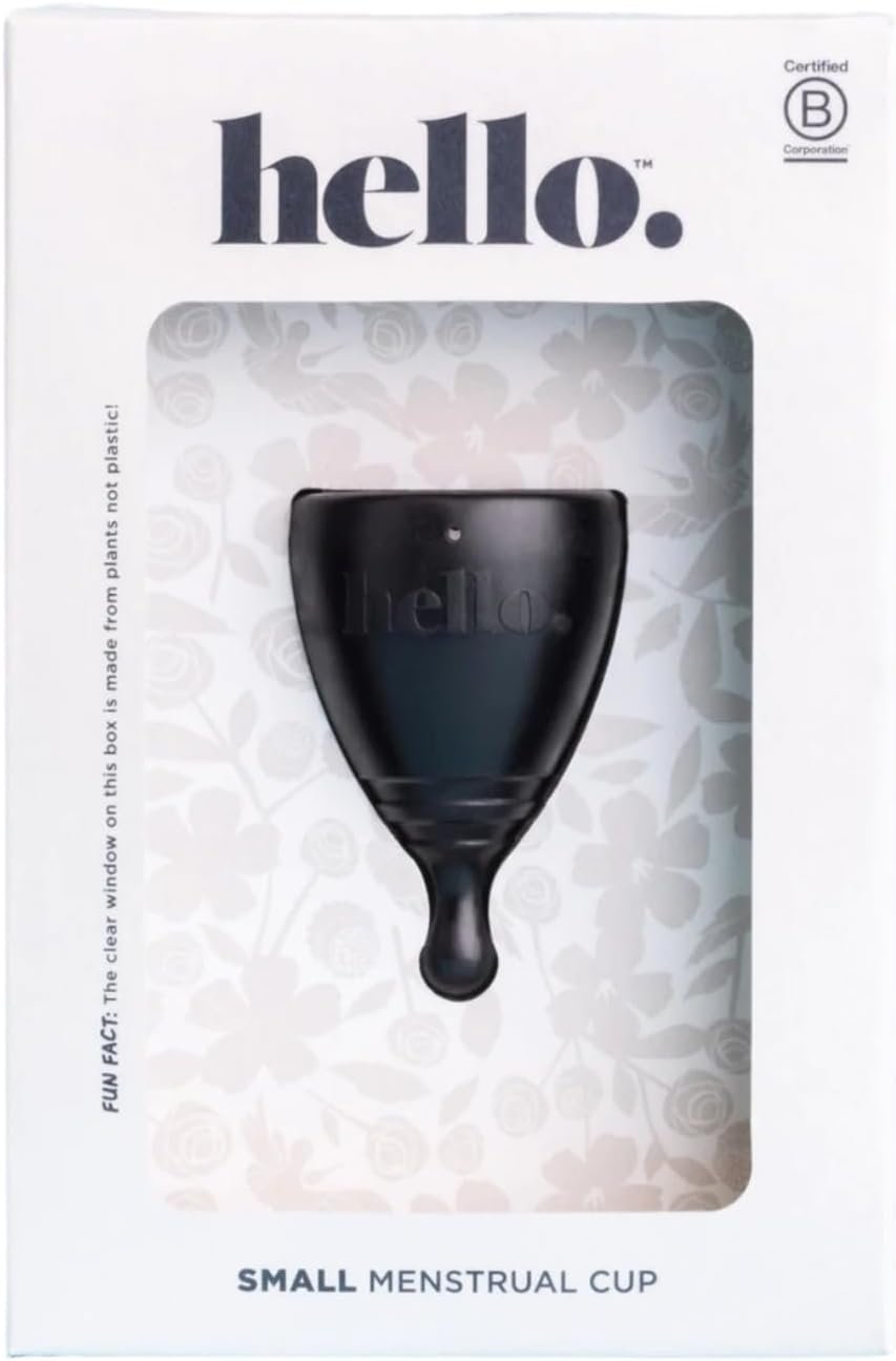Average Cervix Menstrual Cup | Award Winning Reusable Period Cup | Soft Flexible Alternative to Pads & Tampons Sustainable Feminine Hygiene Leak Proof | (Small Black)