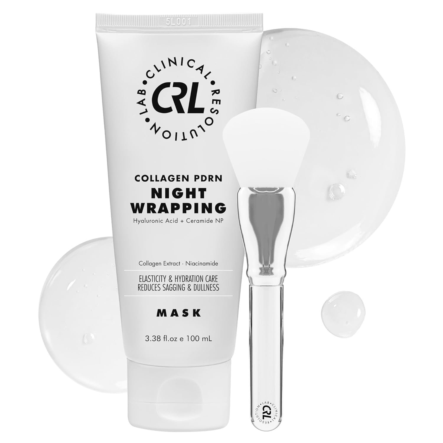 Clinical Resolution PDRN Collagen Night Wrapping Mask, All-In-One Nourish, Revitalize, Radiance for Youthful Glowing Skin Overnight Peel Off Face Mask Korean Skin Care Lab, 3.38 fl.oz 100ml