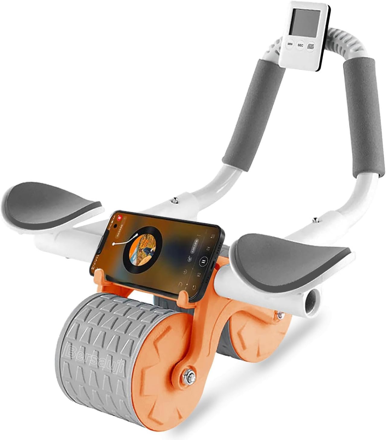 2026 Upgraded Ab Roller Wheel with Knee Mat &Timer – Automatic Rebound Abdominal Wheel with Elbow Support, Abs Workout Equipment for Core Strength Training, Ab Exercise Roller for Women Men