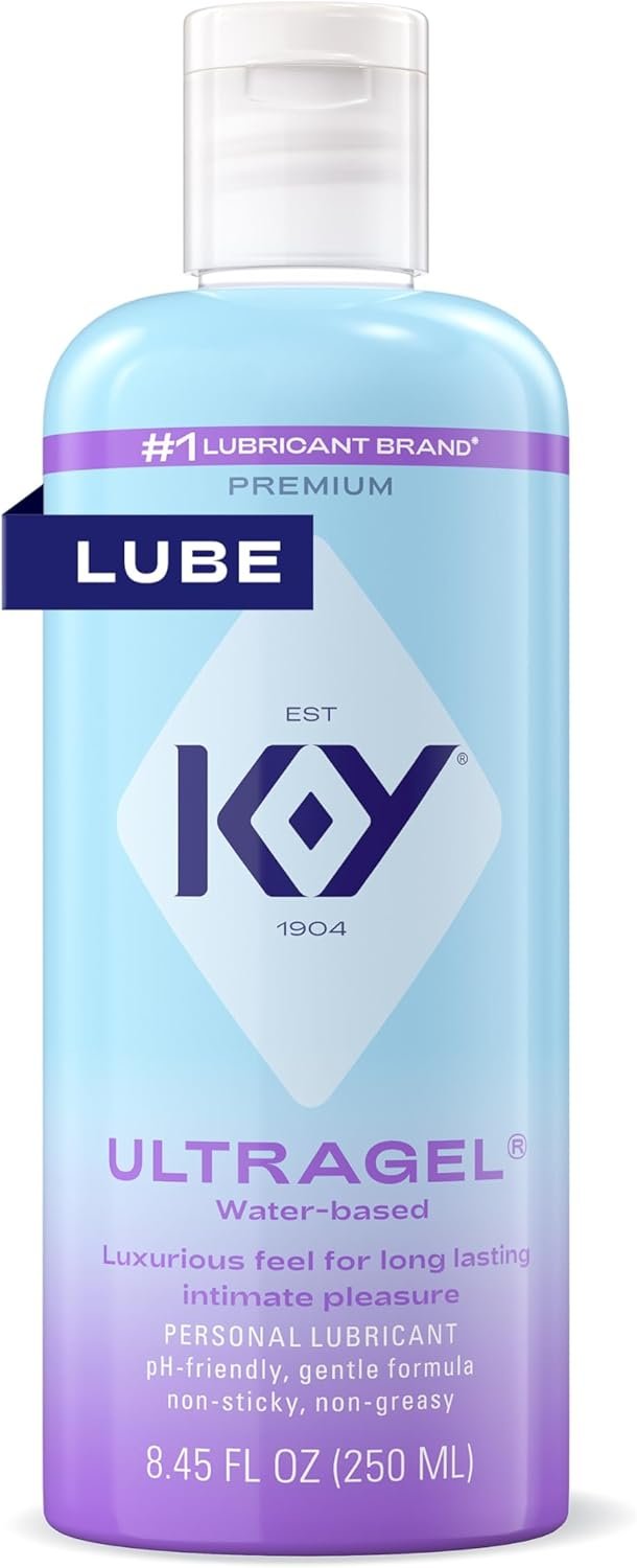 K-Y Ultragel Water Based Lube, Non-Greasy Water Based Personal Lubricant, pH Friendly Lube, Condom Friendly Personal Lube, 8.45 Fl Oz