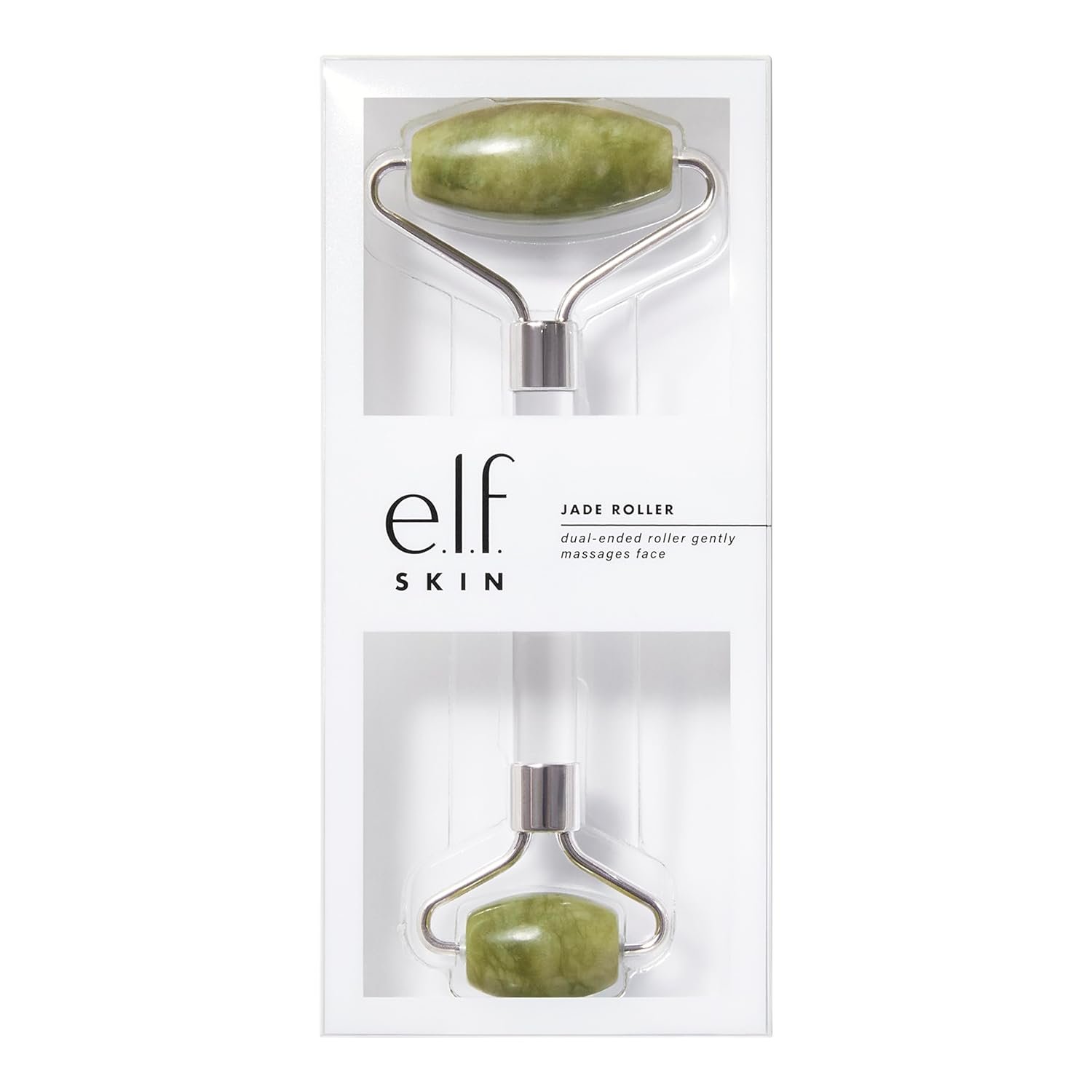 e.l.f. SKIN Jade Roller, Facial Roller to Massage & Destress Skin, Gently Massages, Soothes & Boosts Skin’s Vitality, Vegan & Cruelty-Free