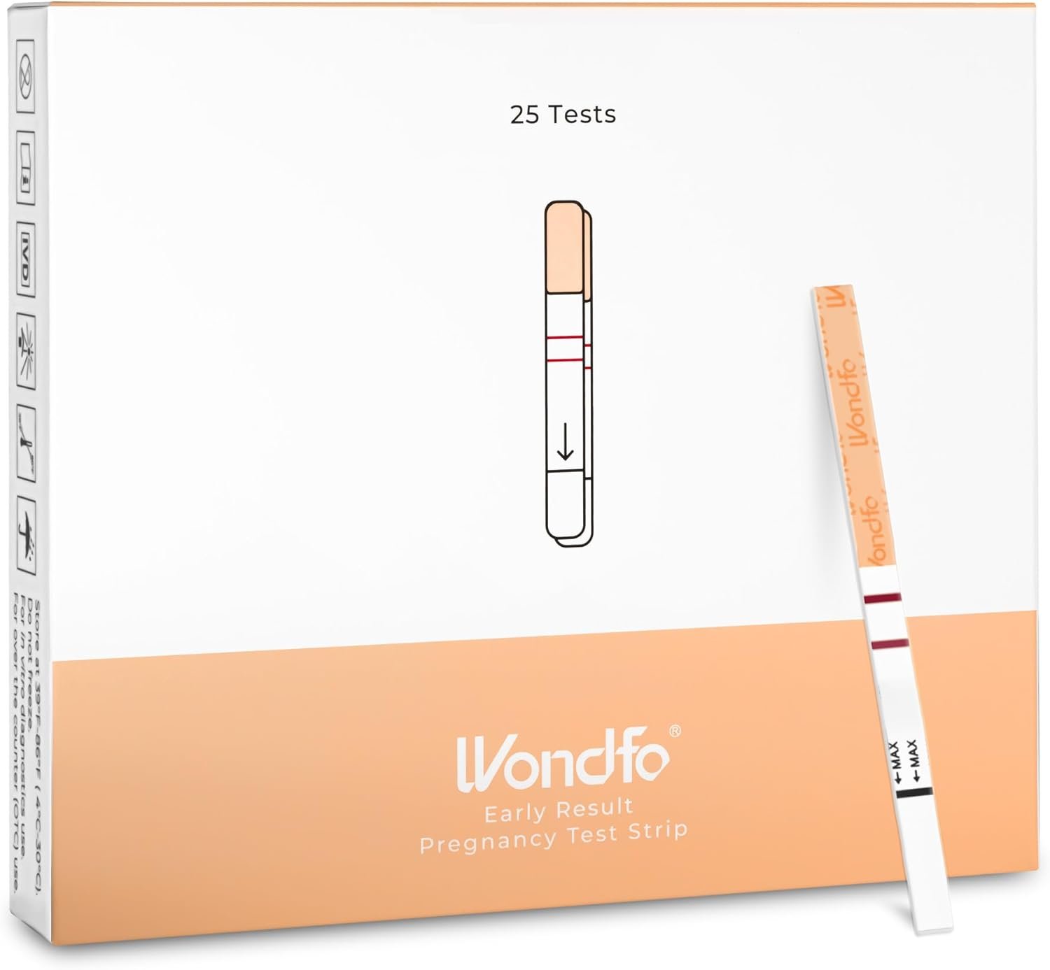 Wondfo Early Result Pregnancy Test Strips – Get Results 6 Days Sooner Than Missed Period-Sensitive and high-Accuracy HCG Testing Kit at 10 MIU/ml Cut-Off -[25 Packs]