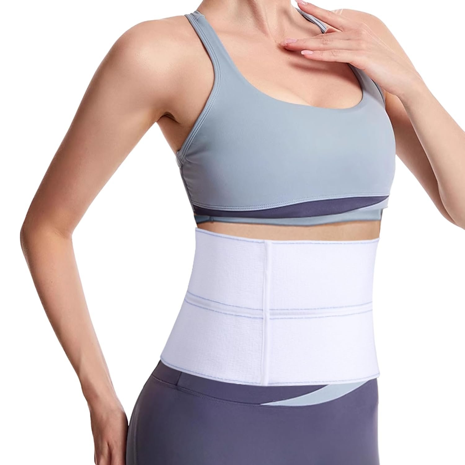 Cozyhealth Elastic Universal Post Surgery Abdominal Binder Lower Waist Support Belt, Wide Belly Girdle Postpartum Stomach Surgical Compression Belly Band for Men and Women (2 Panel – 6″, Small)