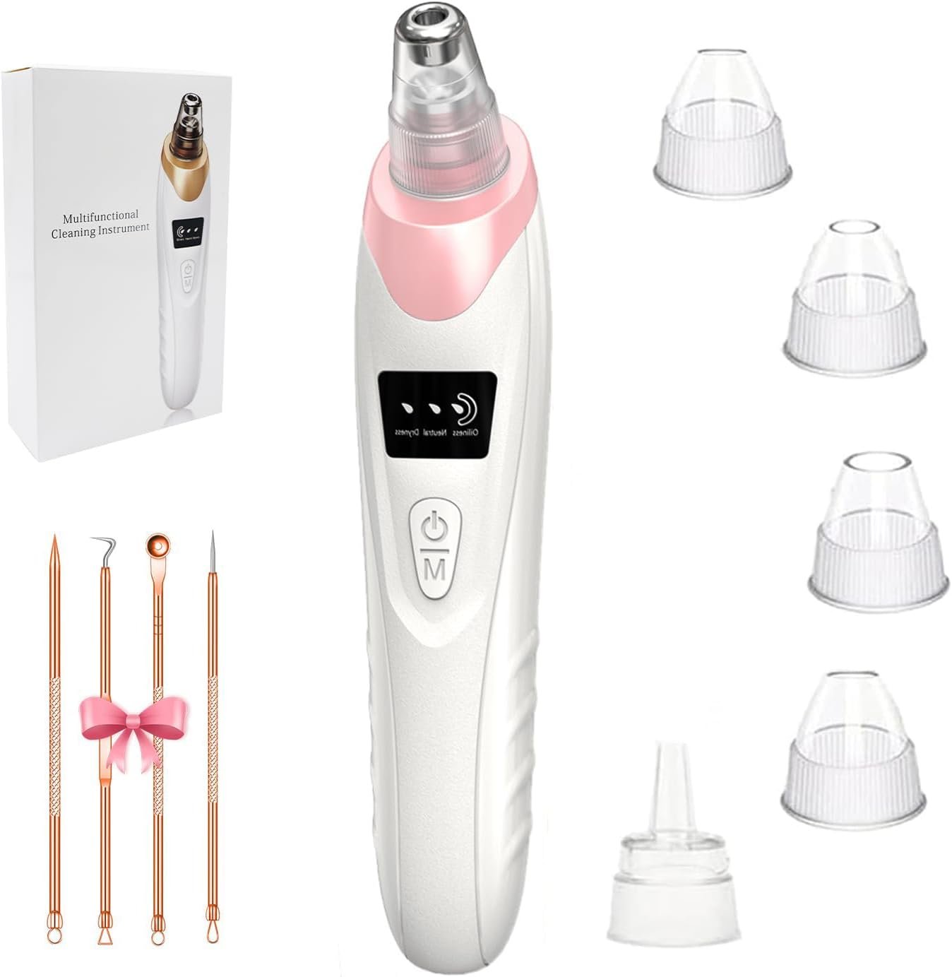 2026 Blackhead Remover Pore Vacuum,Facial Pore Cleaner-5 Suction Power,5 Probes,USB Rechargeable Blackhead Vacuum Kit Electric Pore Vacuum Tool for Adult