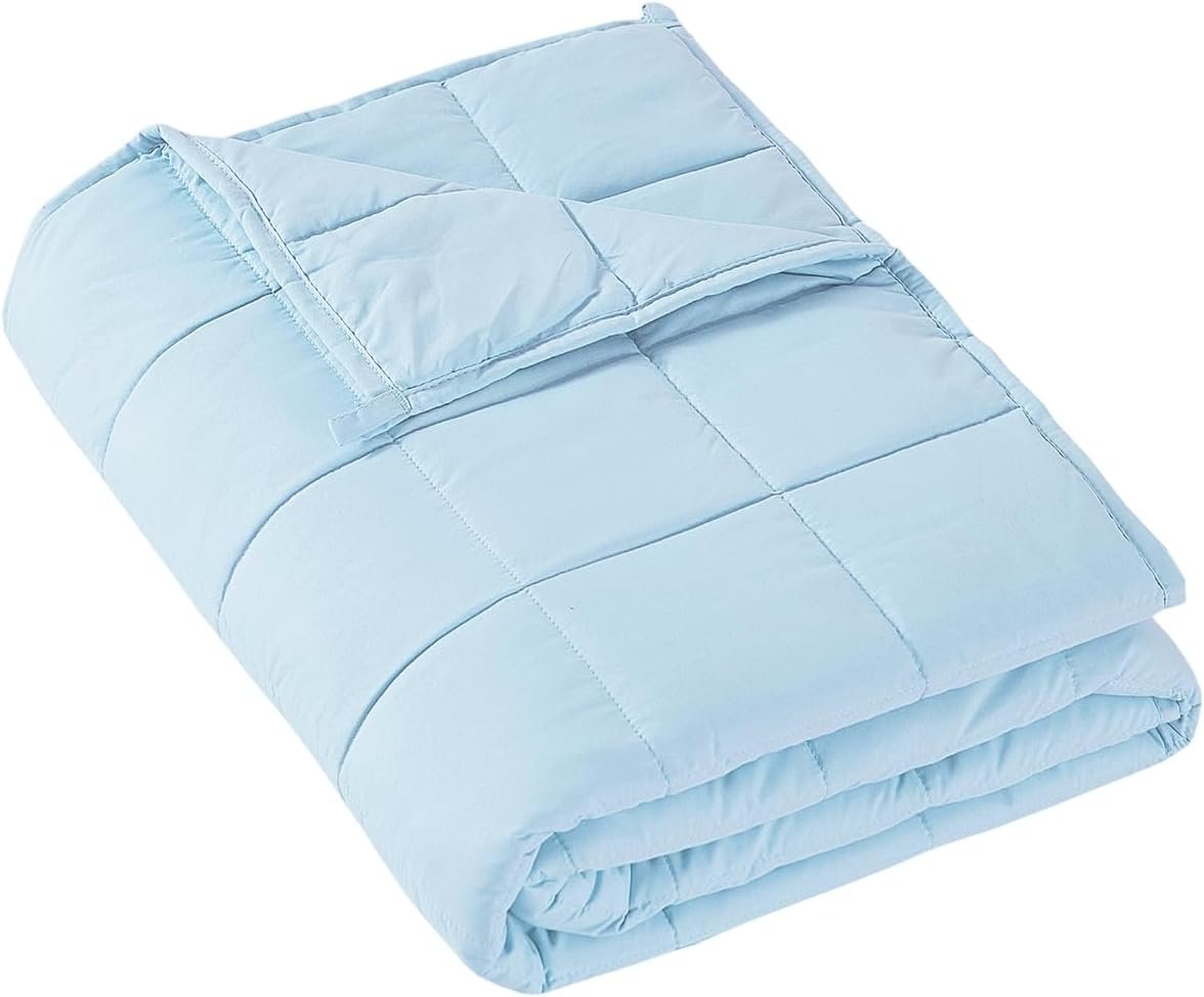 MOTRIP Weighted Blanket for Adults Queen Size 15 lbs, Cooling Blanket for Hot Sleepers, Machine Washable Soft Bed Blanket with Premium Glass Beads, 60”x80” 15 Pounds Blue