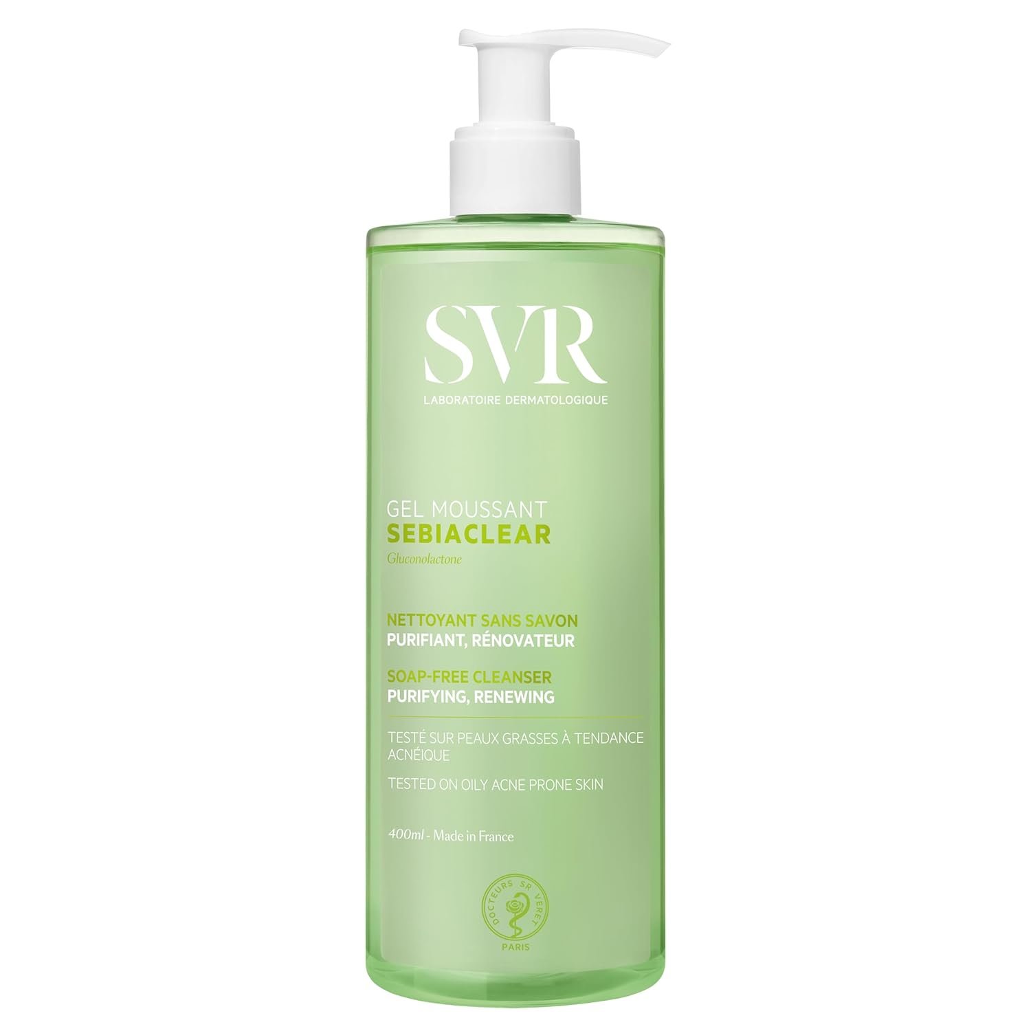 SVR – Sebiaclear Foaming Gel – Face & Body Cleanser with Salicylic Acid & PHA – For Teenagers to Adults, Combination, Oily, and Sensitive Skin – Gently Cleanses and Unclogs Pores – 13.5 fl.oz