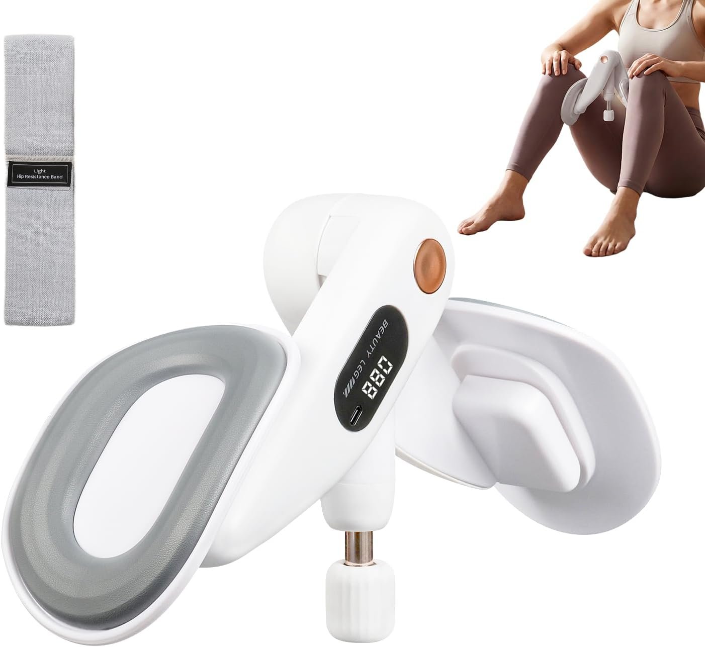 Thigh Trainer for Women – Inner Thigh & Pelvic Floor Trainer, Kegel Exerciser with LED Counter, Adjustable Hip Toner for Postpartum Recovery & Home Gym