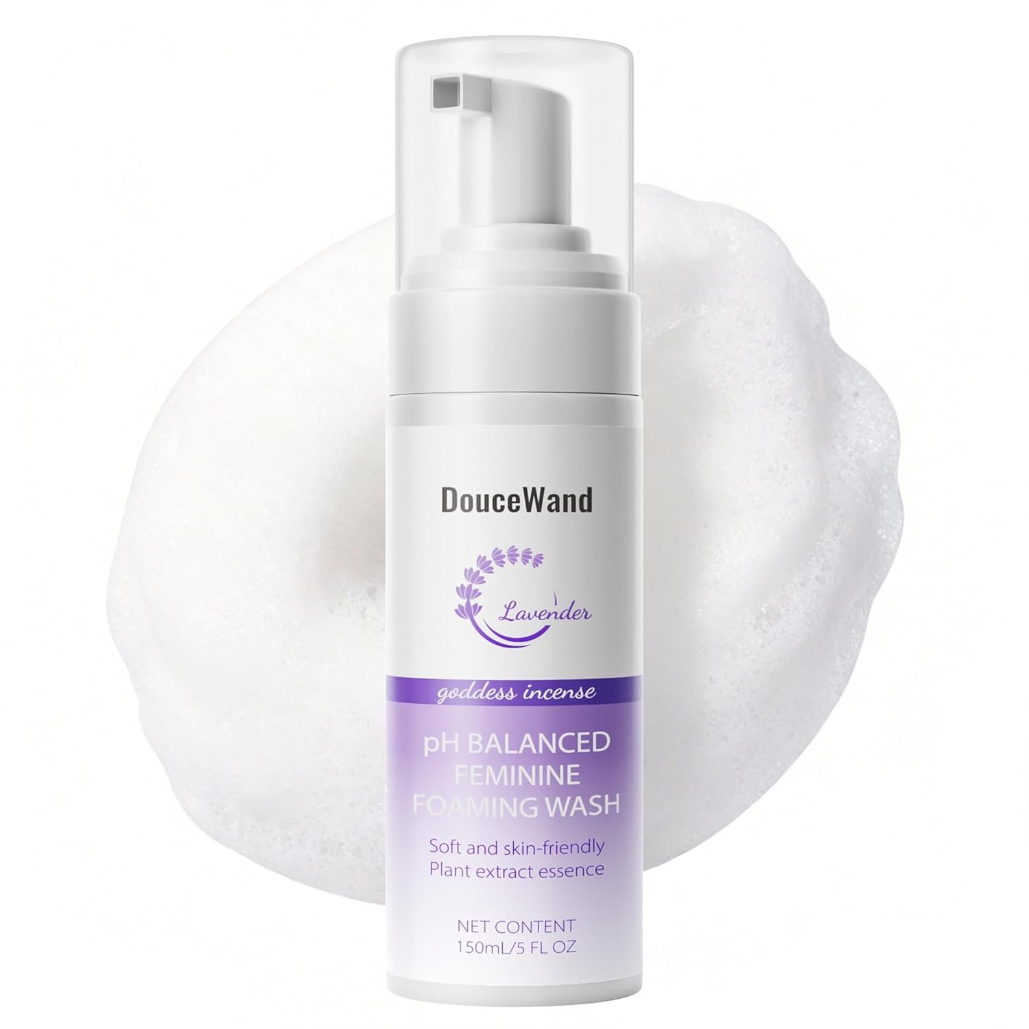 Feminine Foam Wash – pH Balanced Intimate Cleanser with Prebiotic Agave, Peony & Aloe. Soothing Odor Control & Daily Freshness for Sensitive Skin. Lavender Scent, 5 fl oz