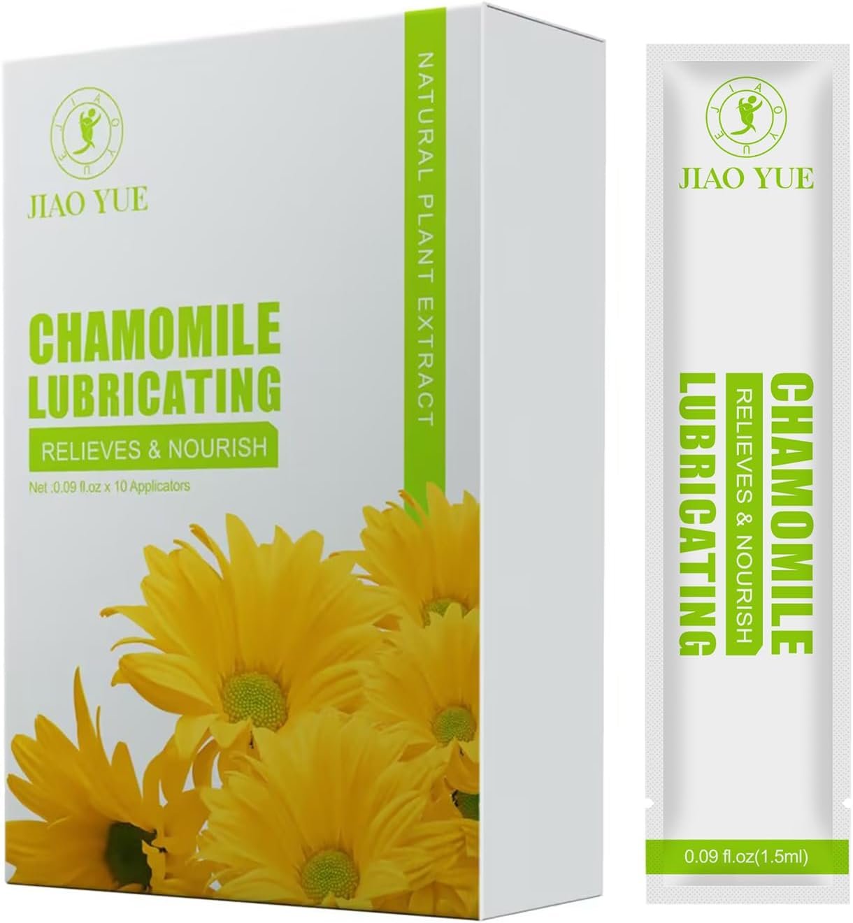 Vaginal Chamomile Moisturizer | Long-Lasting Dryness & Discomfort Relief | Intimate Moisturizing Feminine Lube | 10 Pre-Filled Disposable Massage Gels