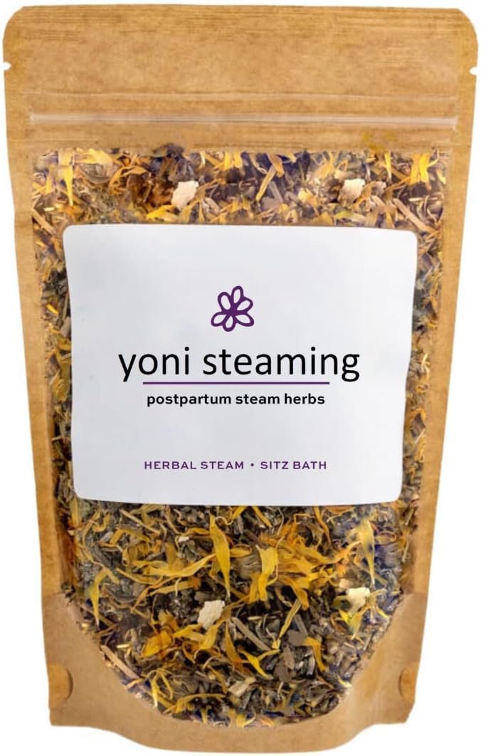 4oz Postpartum Sitz Bath Soak & Yoni Steaming Herbs For After Birth Recovery | 4-6 Steams | Natural Remedy For Healing Perineal Tissues, Hemorrhoids, Episiotomies | 100% Organic Vaginal Steam Herbs