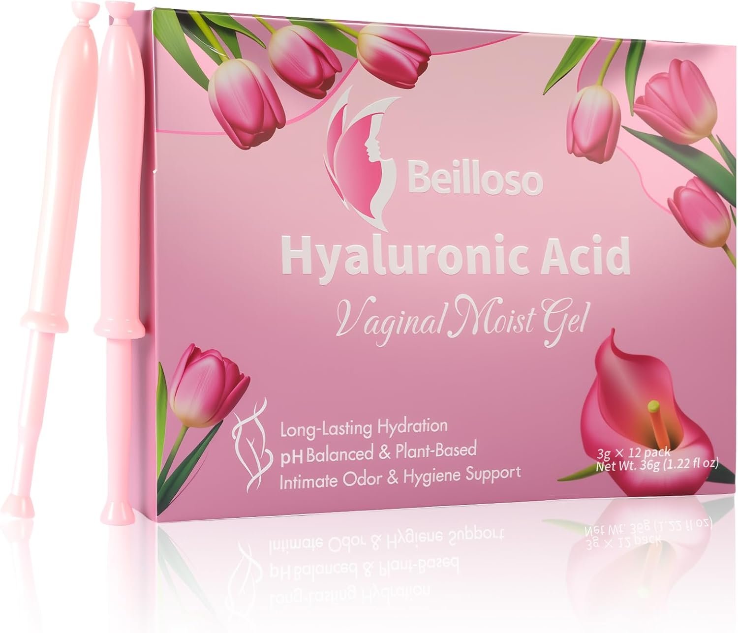 Vaginal Moisturizer Gel — Hyaluronic Acid Formula for Long-Lasting Dryness Relief | 12 Pre-Filled Single-Use Applicators | Hormone-Free, pH Balanced