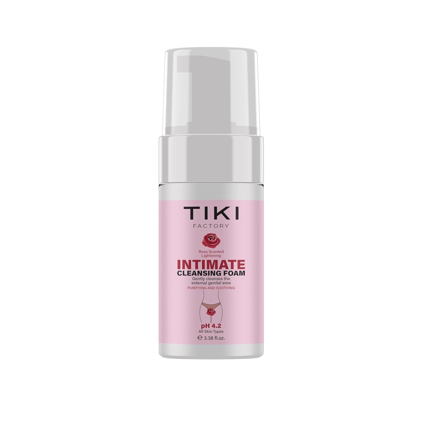 Intimate Cleansing Foam 100ml – Gentle Feminine Wash for Sensitive Skin, pH Balanced Daily Hygiene Cleanser with Aloe Vera & Oat Extract – Rose Sense