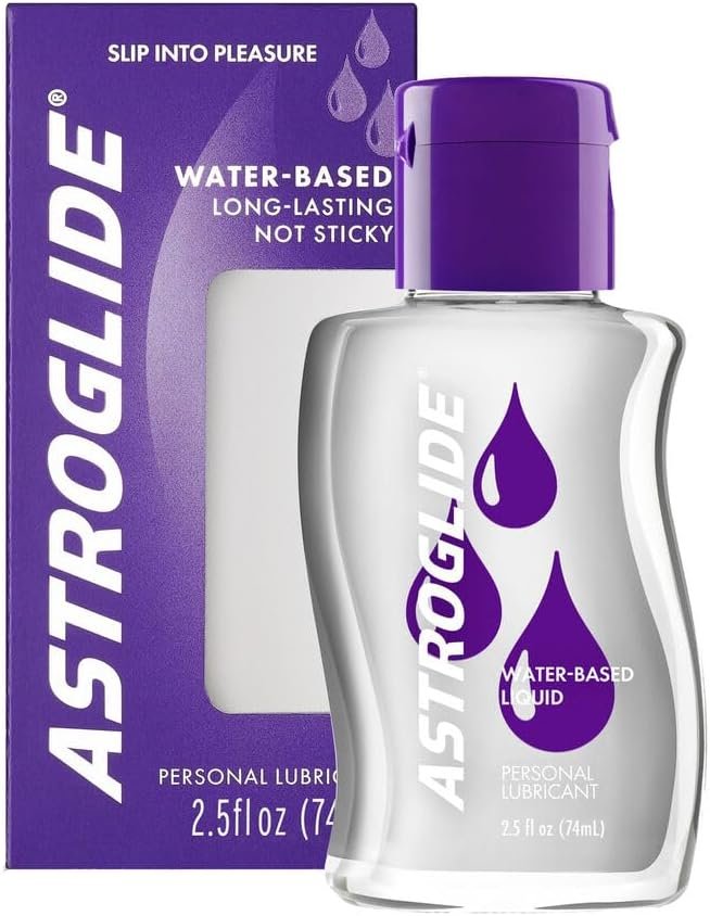 Astroglide Water Based Lube (2.5oz), Liquid Personal Lubricant for Men, Women and Couples, Travel-Friendly Size