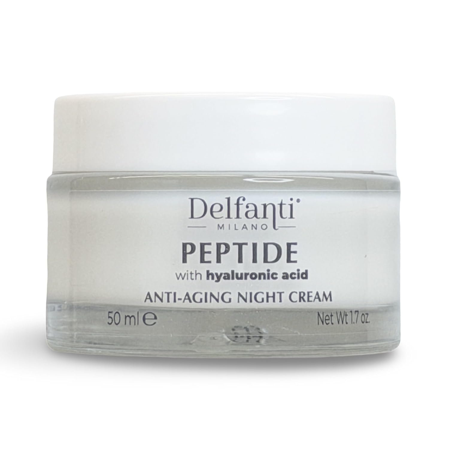 Delfanti-Milano • PEPTIDE with Hyaluronic Acid • ANTI-AGING NIGHT CREAM • Made in Italy